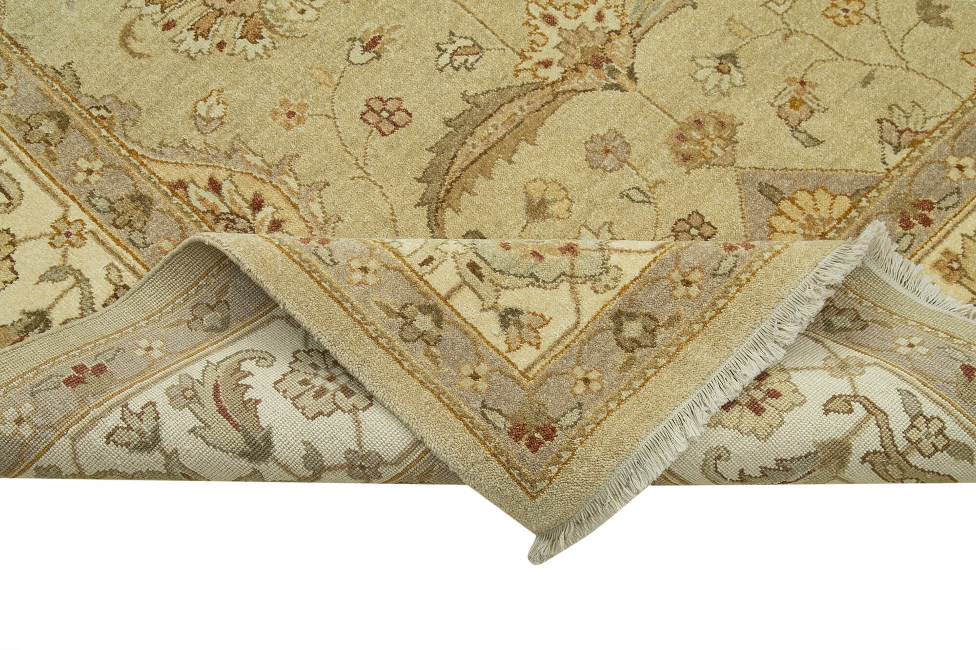 Handmade Wool Area Rug – Classic Beige Cotton Wool Rug 9'x12' Durable Soft Carpet