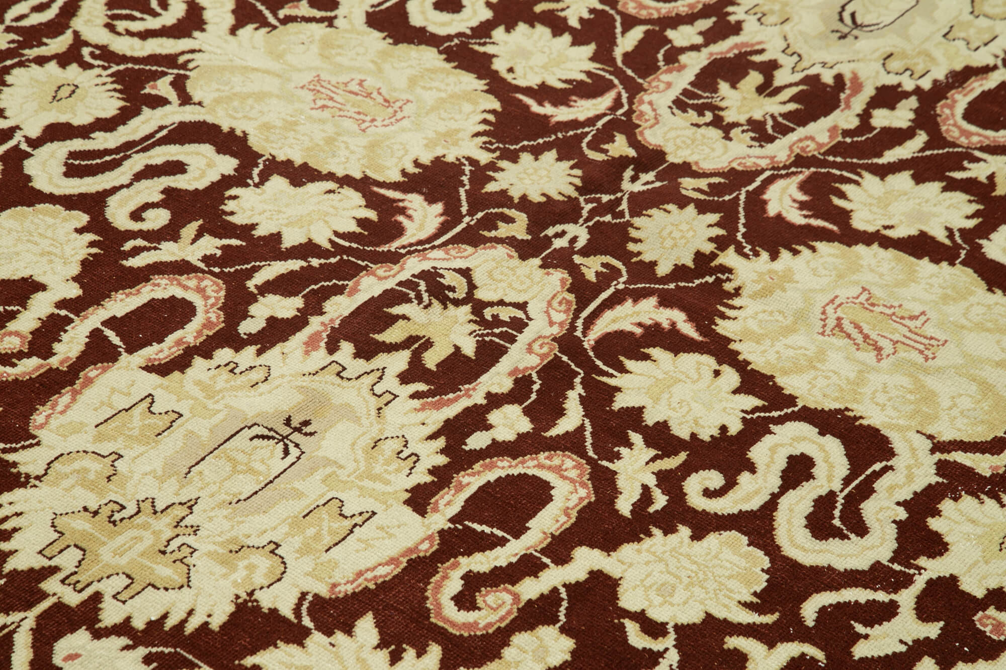 Handmade Wool Area Rug – Classic Beige Cotton Wool Rug 9'x11'7'' | Durable Natural Fiber