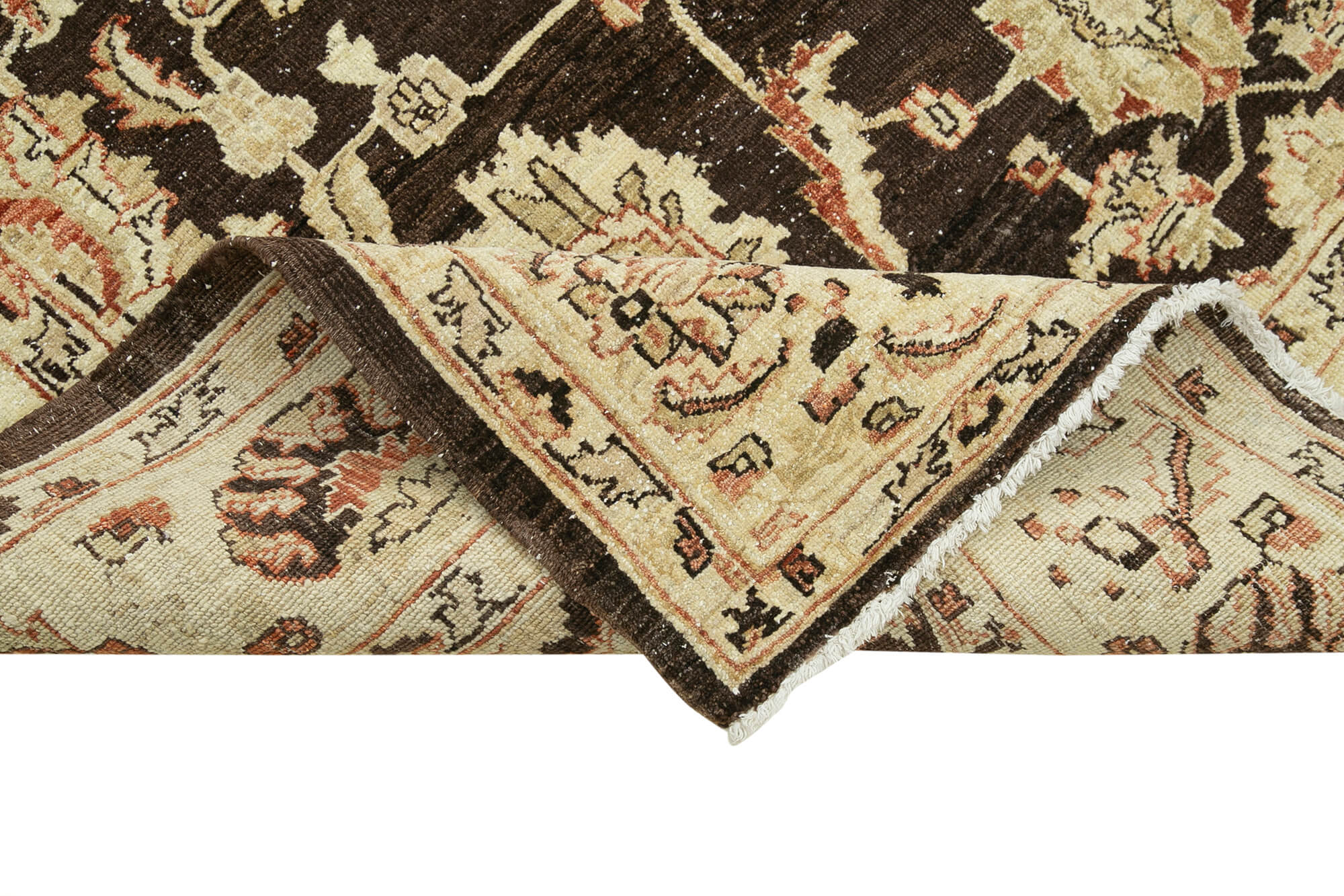 Handmade Wool Area Rug – Tebriz Classic Beige Cotton Wool Rug 6'2''x9'1''