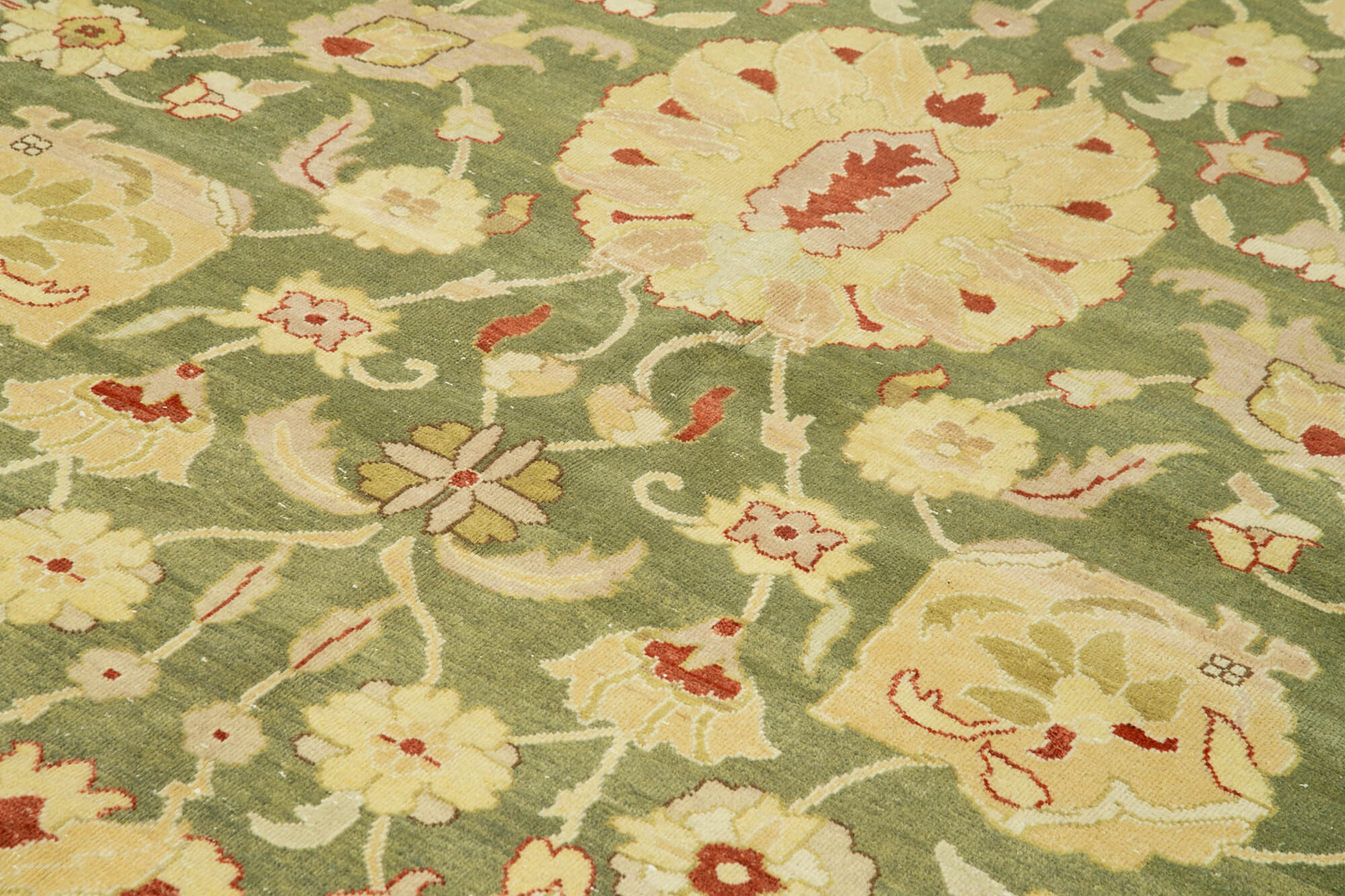 Handmade Wool Area Rug – Tebriz Classic Beige Cotton Wool Rug 8'10''x11'10''