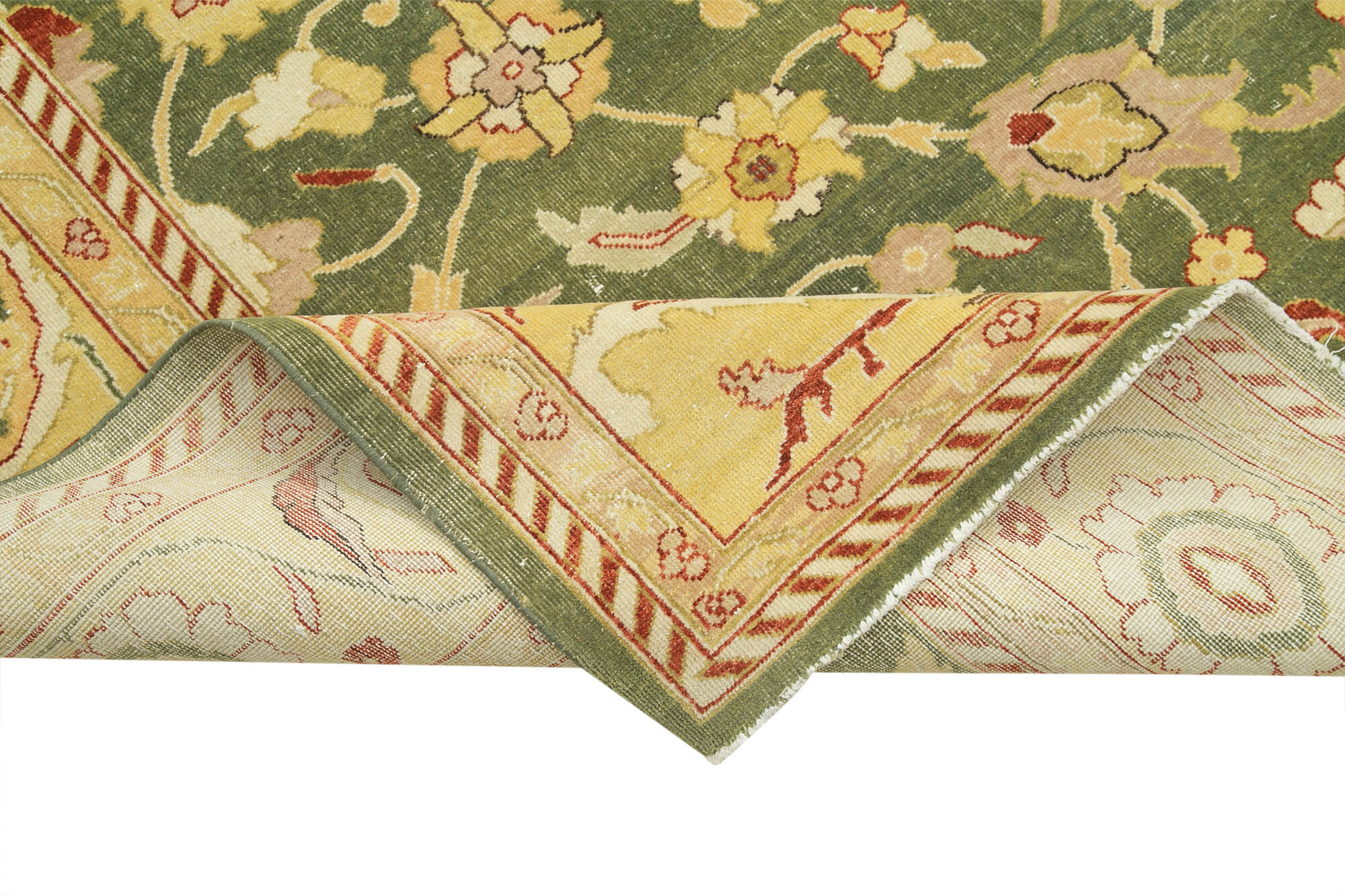 Handmade Wool Area Rug – Tebriz Classic Beige Cotton Wool Rug 8'10''x11'10''