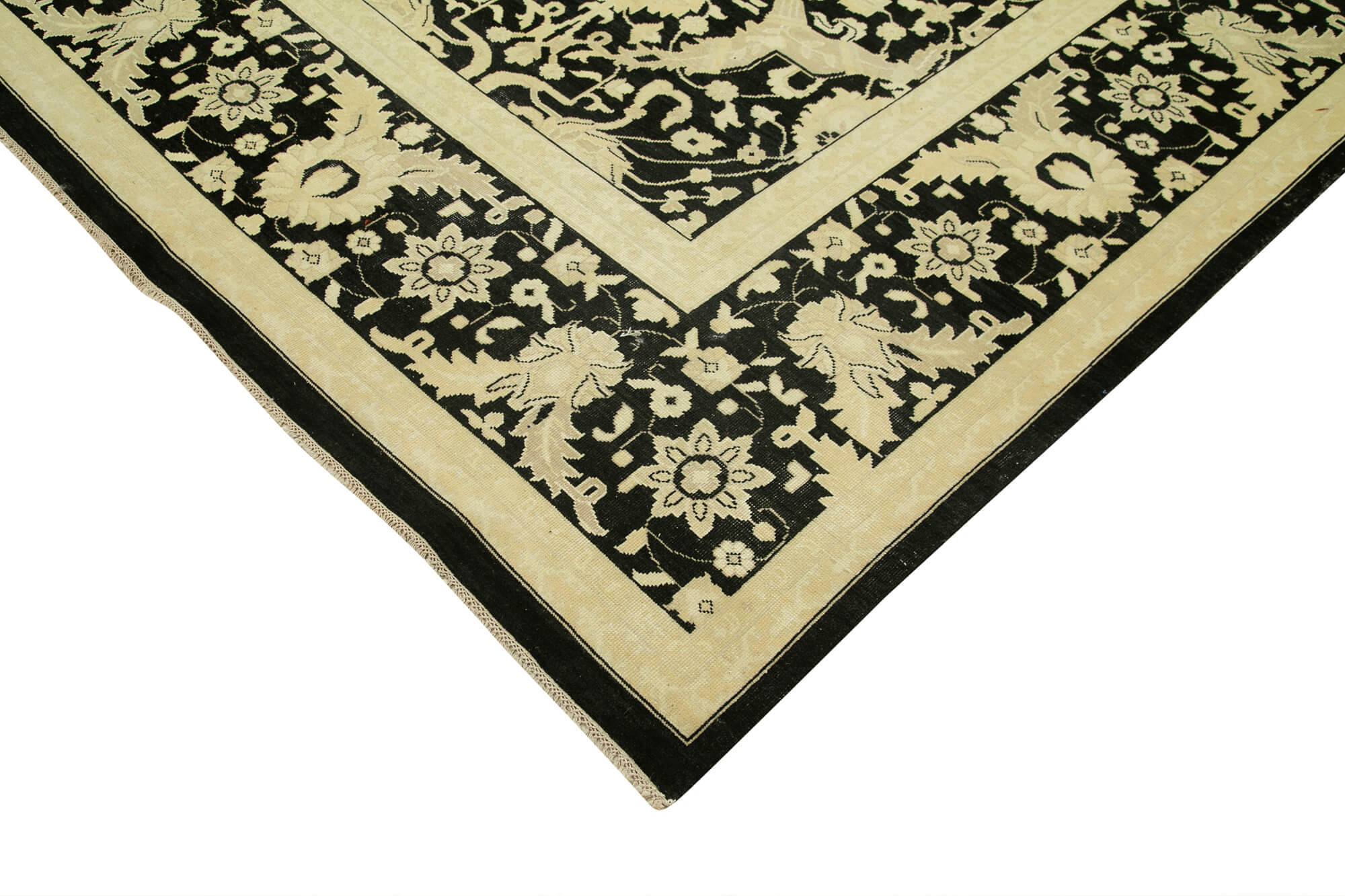 Handmade Wool Area Rug – Tebriz Classic Beige Cotton Wool Rug 9'5''x13'3''