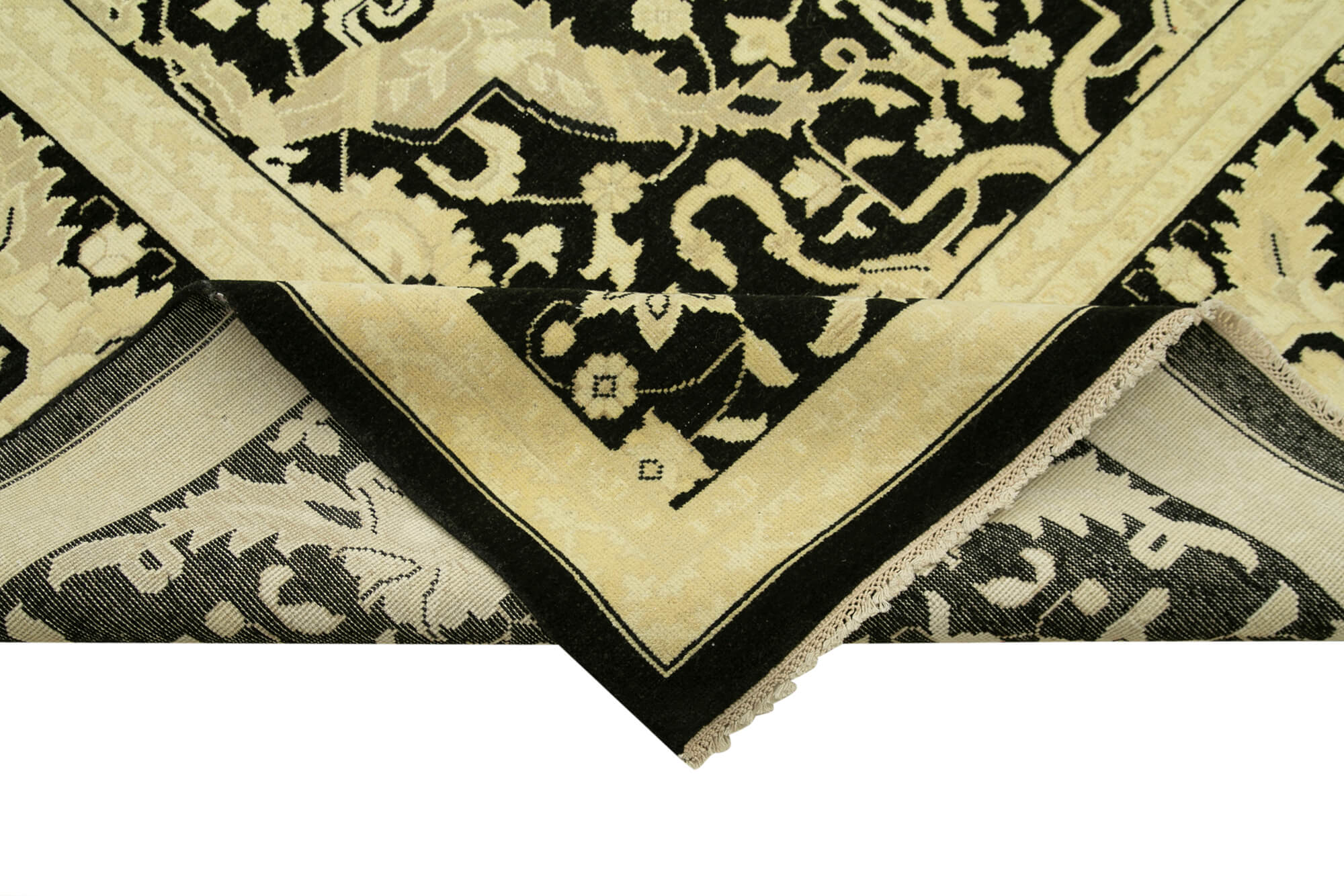 Handmade Wool Area Rug – Tebriz Classic Beige Cotton Wool Rug 9'5''x13'3''