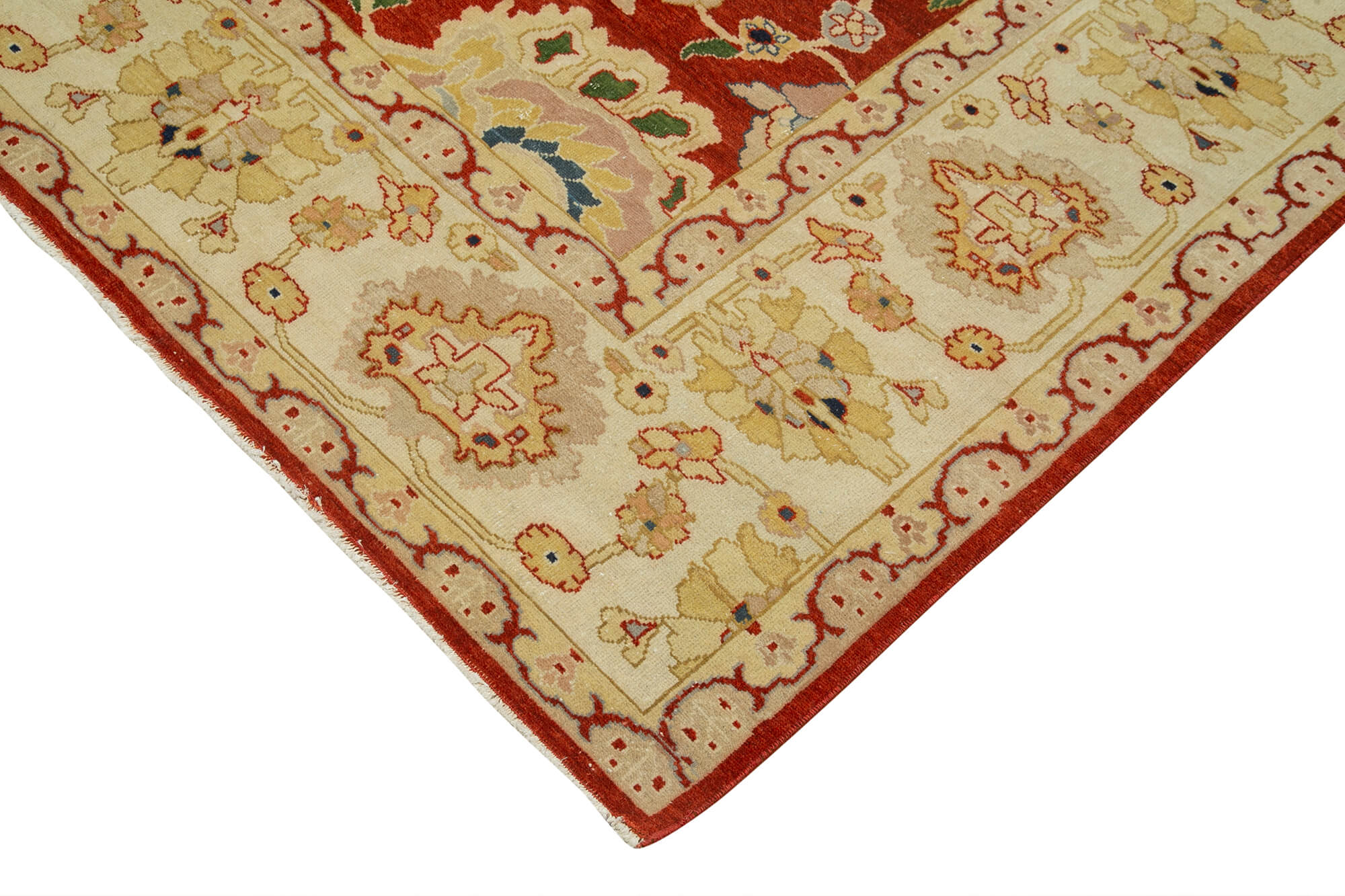 Handmade Wool Area Rug – Tebriz Beige Classic Cotton Rug 8x10 Feet