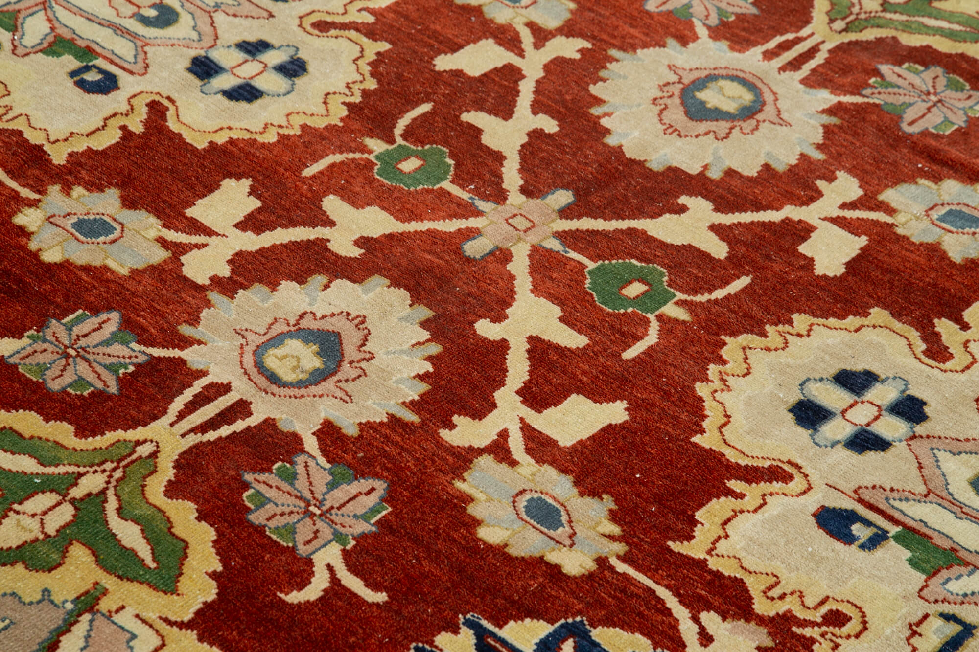 Handmade Wool Area Rug – Tebriz Beige Classic Cotton Rug 8x10 Feet