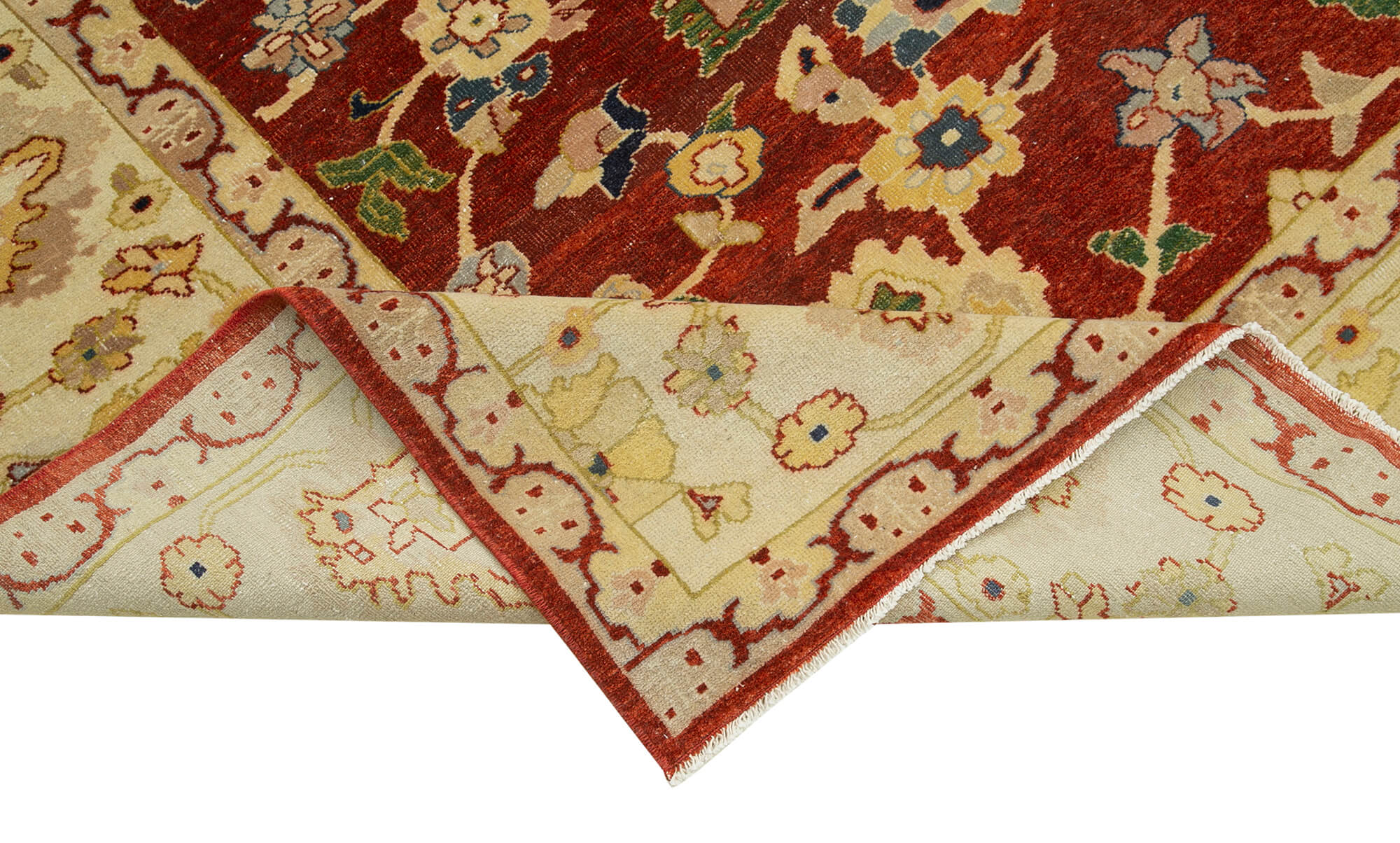 Handmade Wool Area Rug – Tebriz Beige Classic Cotton Rug 8x10 Feet