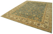 Handmade Wool Area Rug - Tebriz Classic Yellow Cotton Wool Carpet 9'x12'