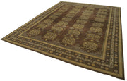 Handmade Wool Area Rug - Tebriz Brown Classic Cotton Wool Rug 8'11'' x 11'9''