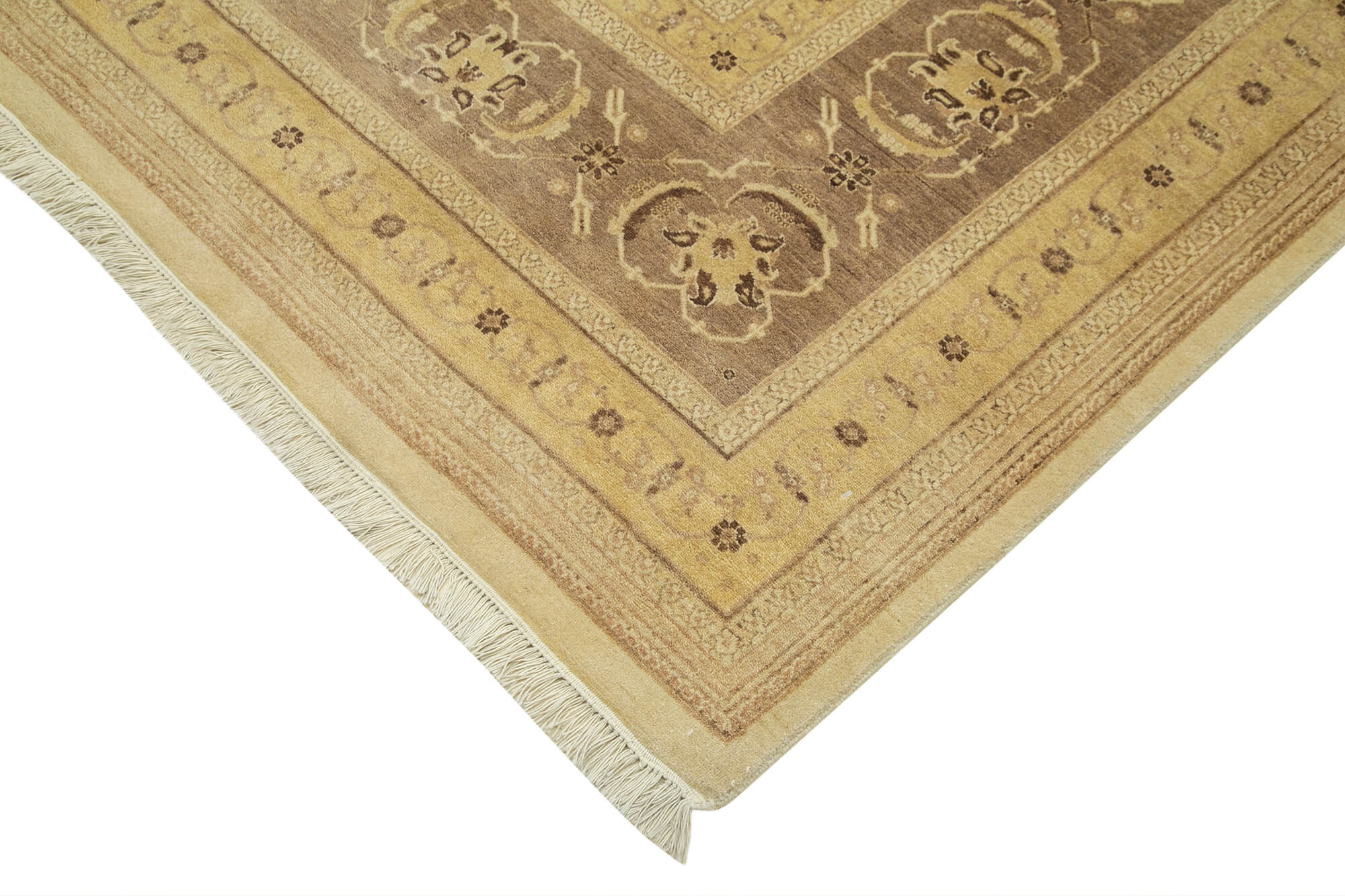 Handmade Wool Area Rug | Tebriz Beige Classic Style Cotton Carpet 9x12