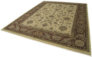 Handmade Wool Area Rug - Tebriz Classic Beige Cotton Wool Rug 9'2" x 12'1"