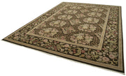 Handmade Wool Area Rug - Tebriz Beige Classic Cotton Rug 9'8" x 13'0"