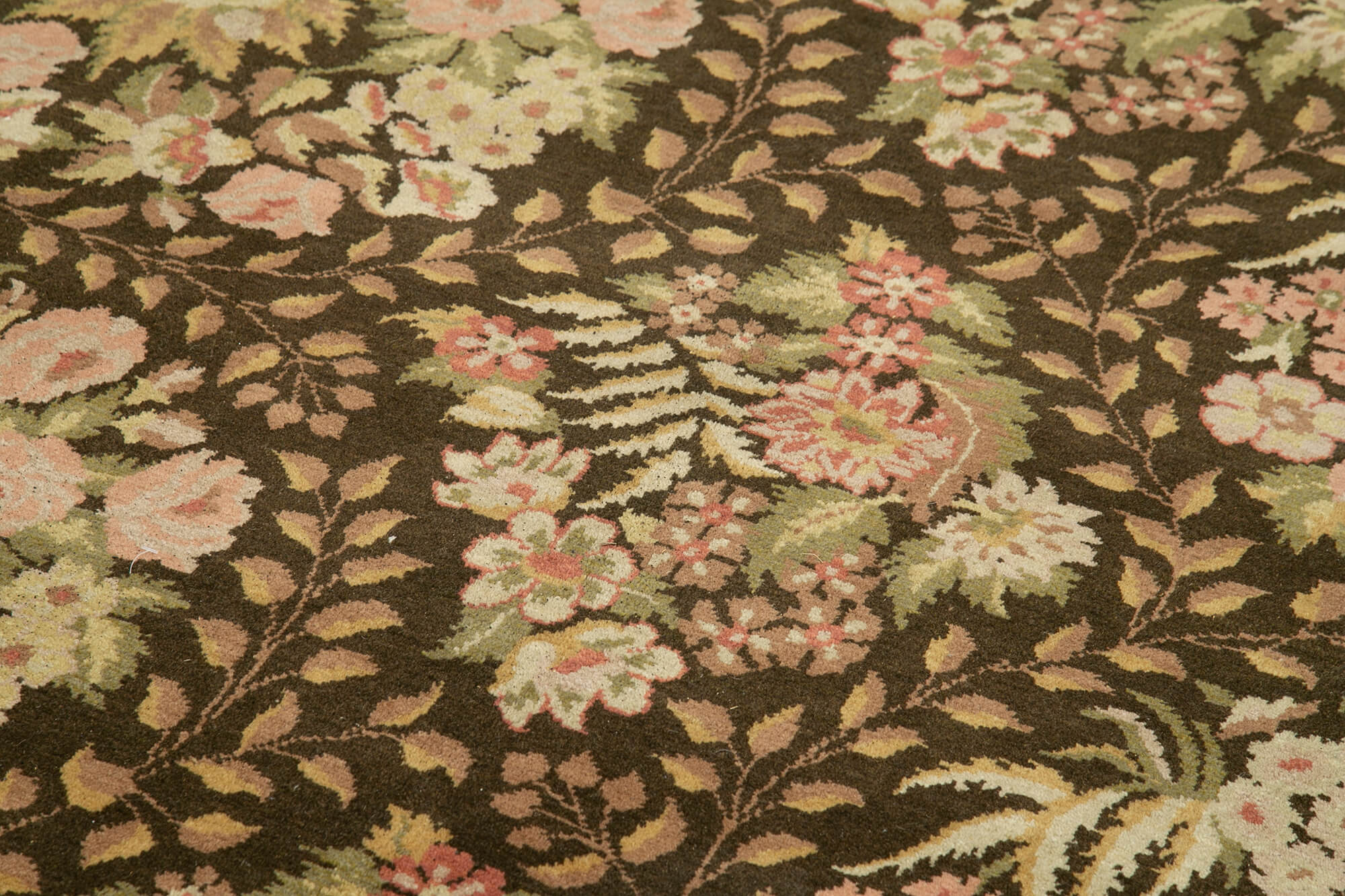 Handmade Wool Area Rug - Tebriz Beige Classic Cotton Rug 9'8" x 13'0"