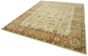 Handmade Wool Area Rug – Tebriz Classic Beige 8x11 Vintage Cotton Carpet