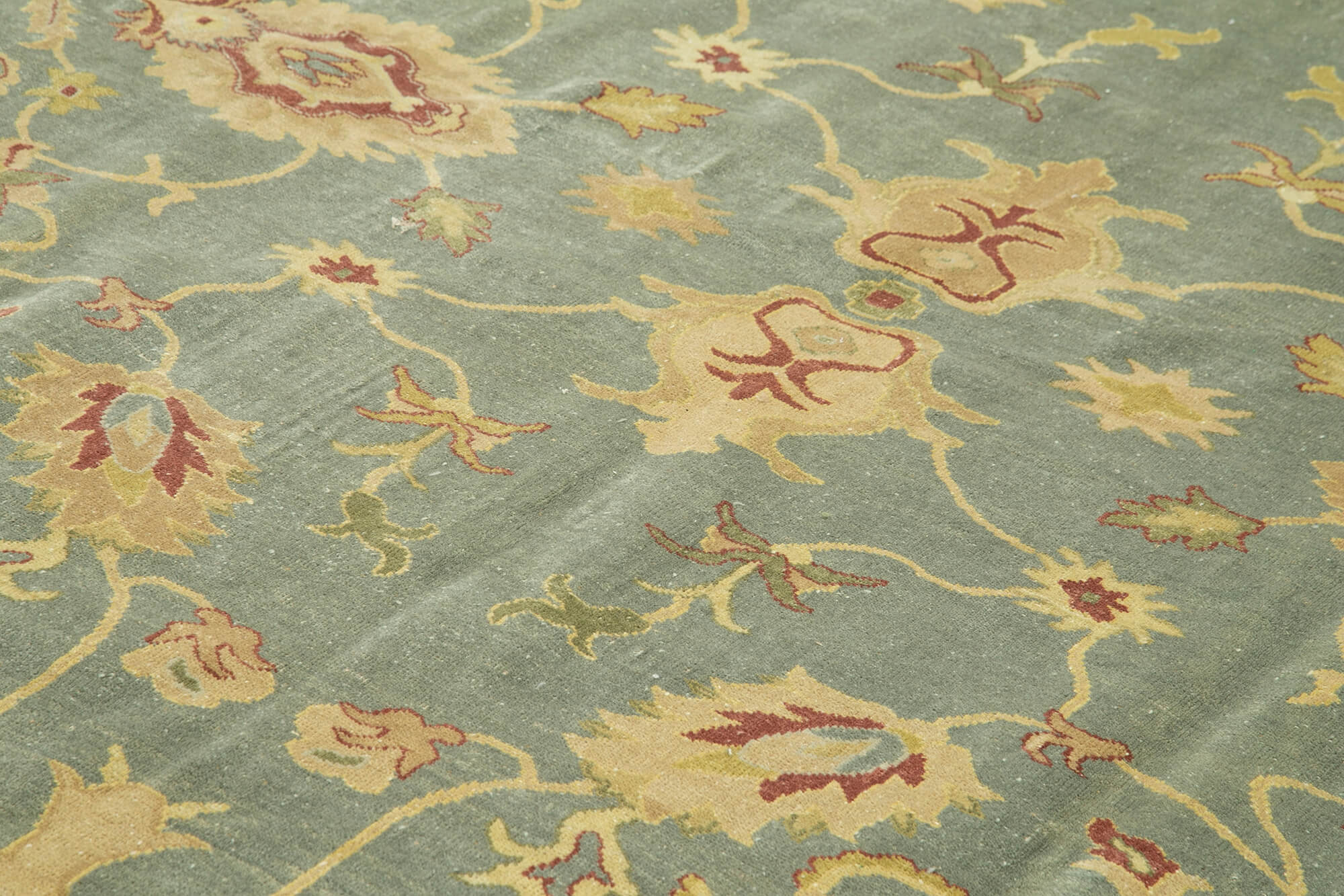 Handmade Wool Area Rug – Tebriz Classic Yellow Cotton Wool Rug 10'2"x14'1"