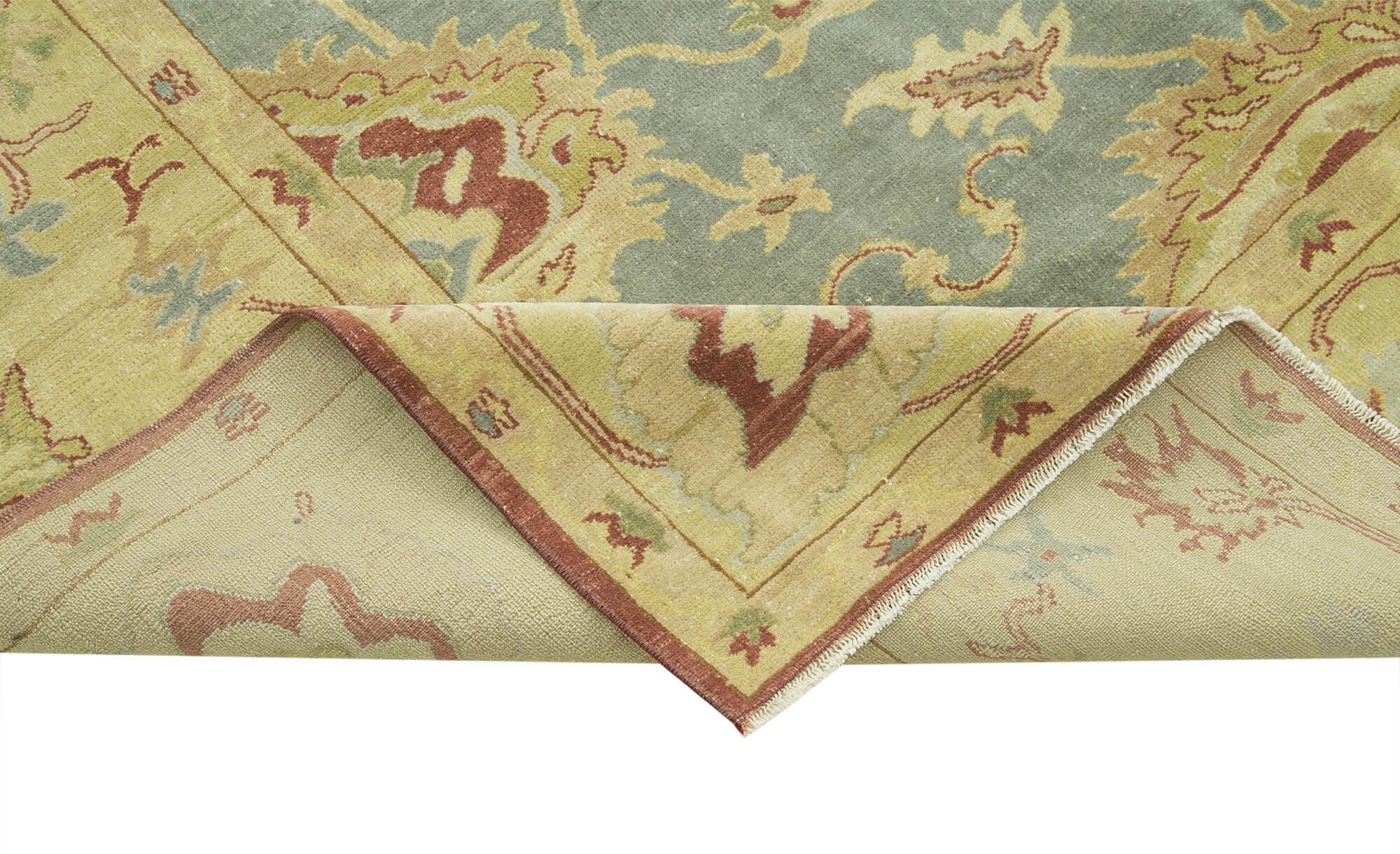 Handmade Wool Area Rug – Tebriz Classic Yellow Cotton Wool Rug 10'2"x14'1"