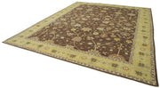Handmade Wool Area Rug – Tebriz Classic Brown Vintage Turkish Carpet 10'9''x13'7''