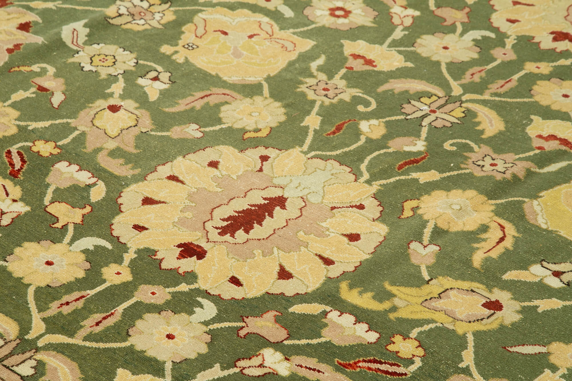 Handmade Wool Area Rug – Tebriz Classic Yellow Cotton Wool Carpet 10'3"x12'10"