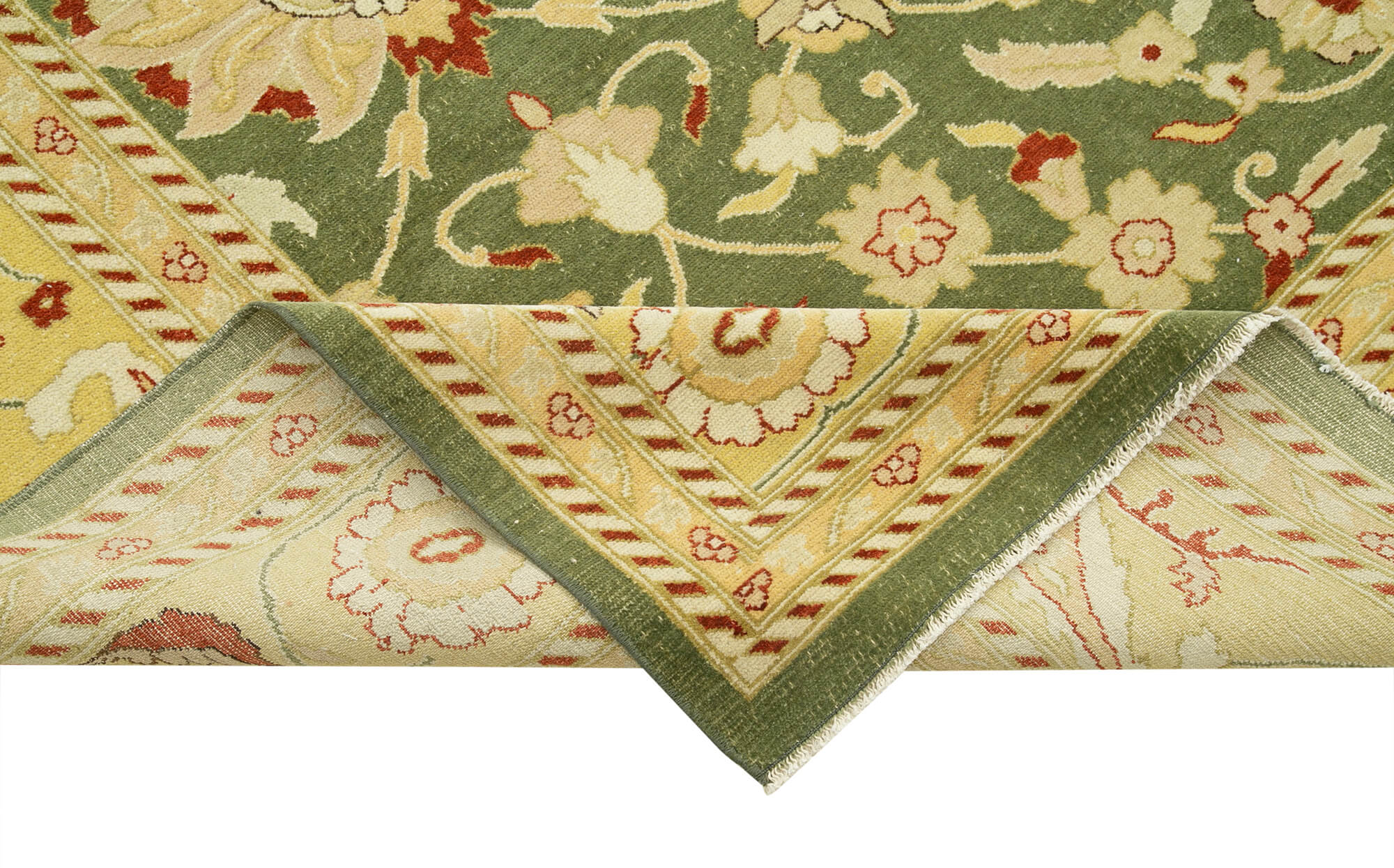 Handmade Wool Area Rug – Tebriz Classic Yellow Cotton Wool Carpet 10'3"x12'10"