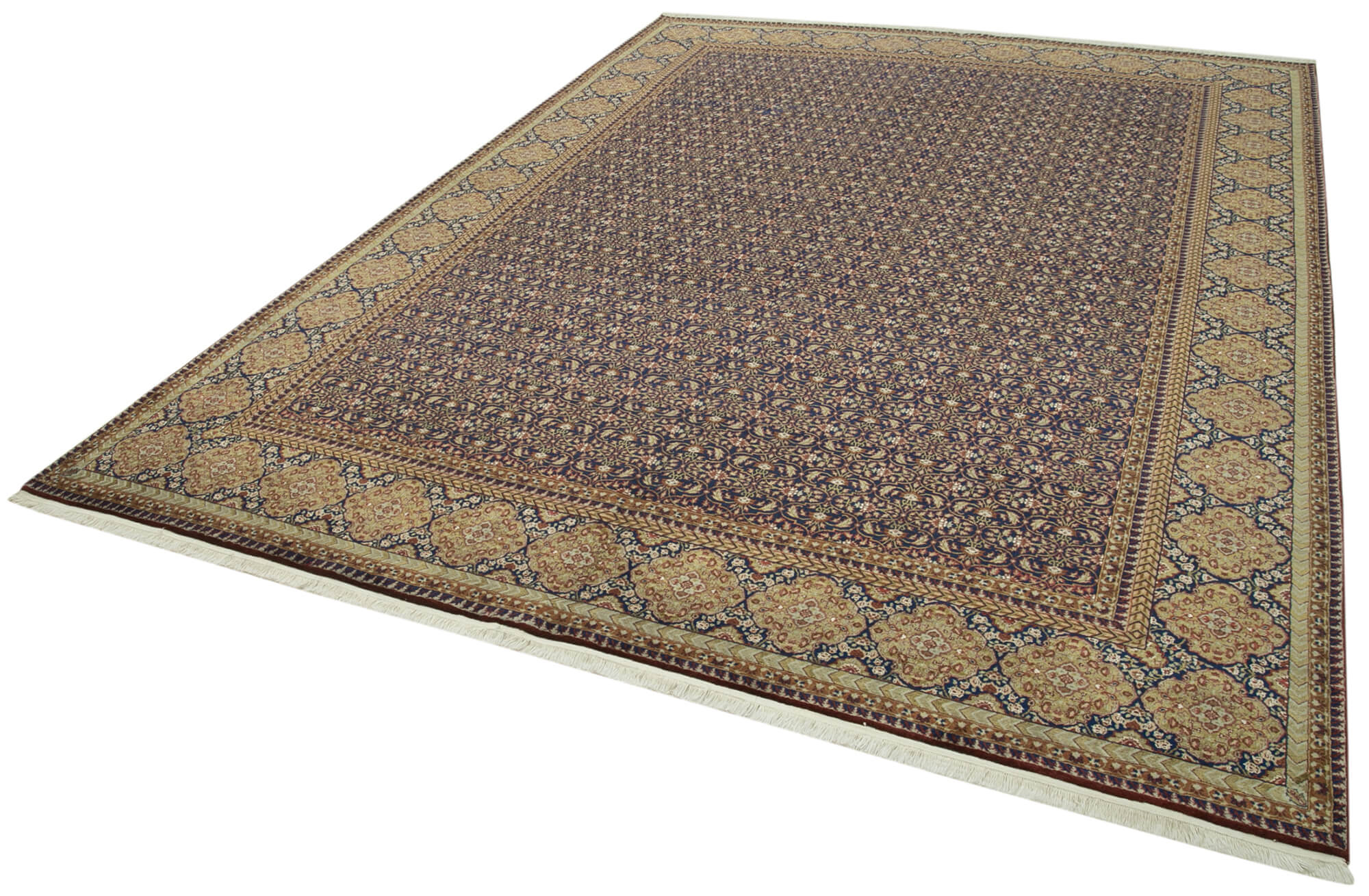 Handmade Wool Area Rug – Classic Brown Vintage Turkish Rug 8'x11' Cotton Wool