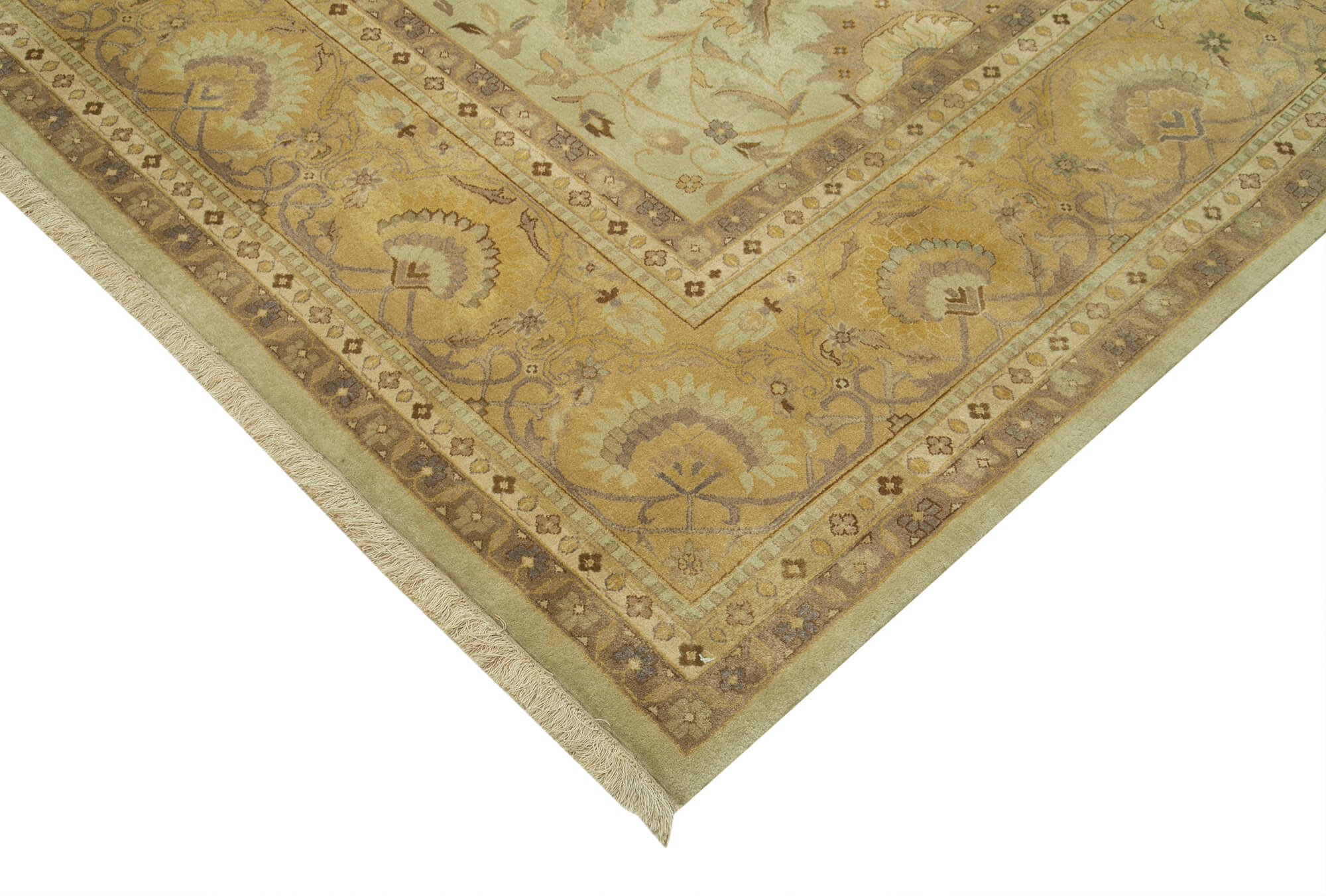 Handmade Wool Area Rug – Tebriz Classic Beige Cotton Wool Rug 8'11''x12'0''
