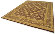 Handmade Wool Area Rug - Tebriz Yellow Classic Cotton Wool Carpet 9'x12'5''