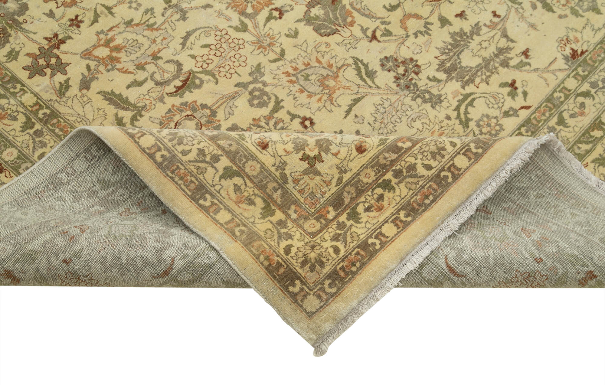 Handmade Area Rug – Classic Beige 9x12 Cotton Wool Turkish Carpet