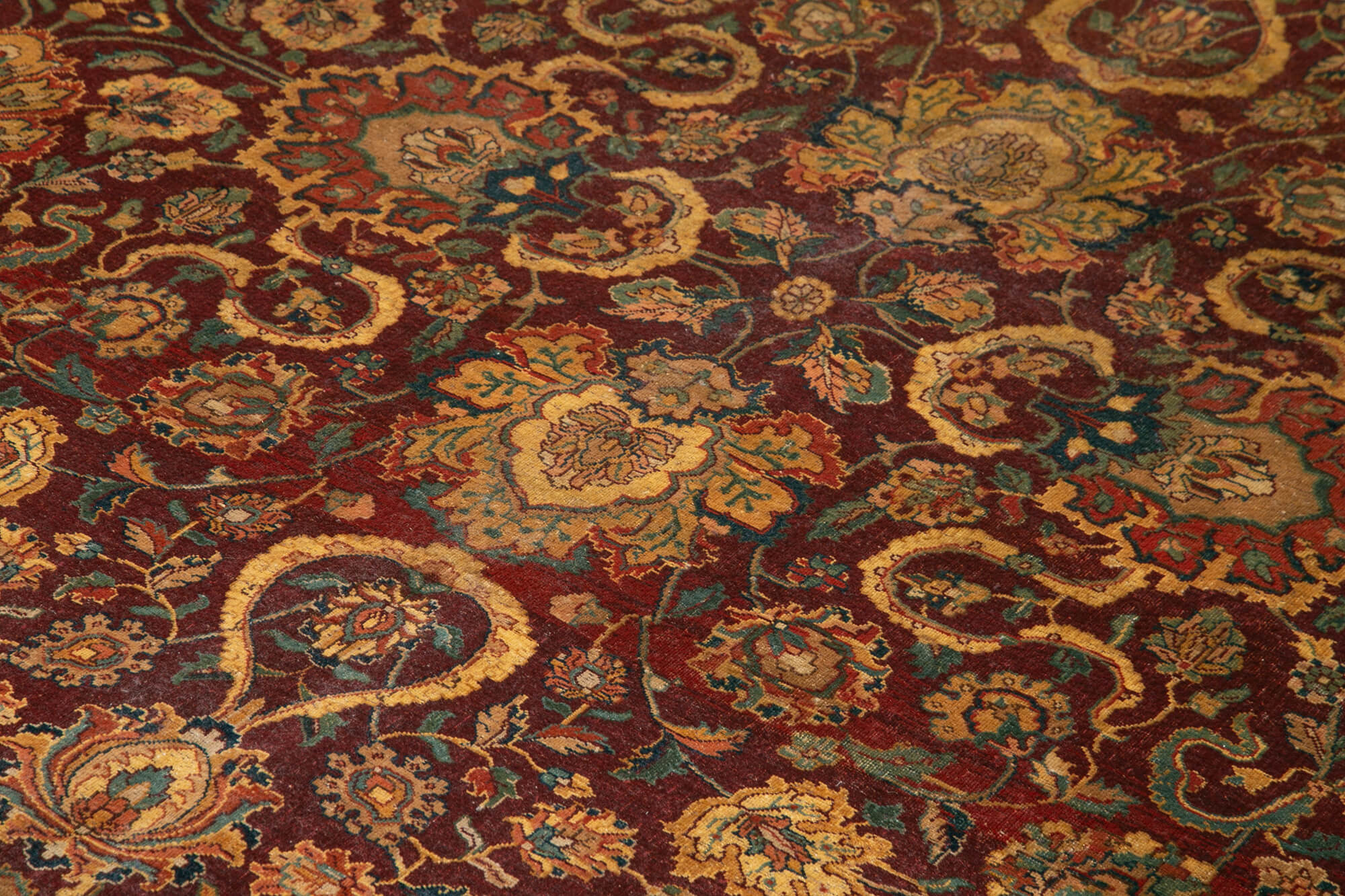 Handmade Wool Area Rug – Tebriz Classic Red Turkish Vintage Rug 9'2"x12'5"