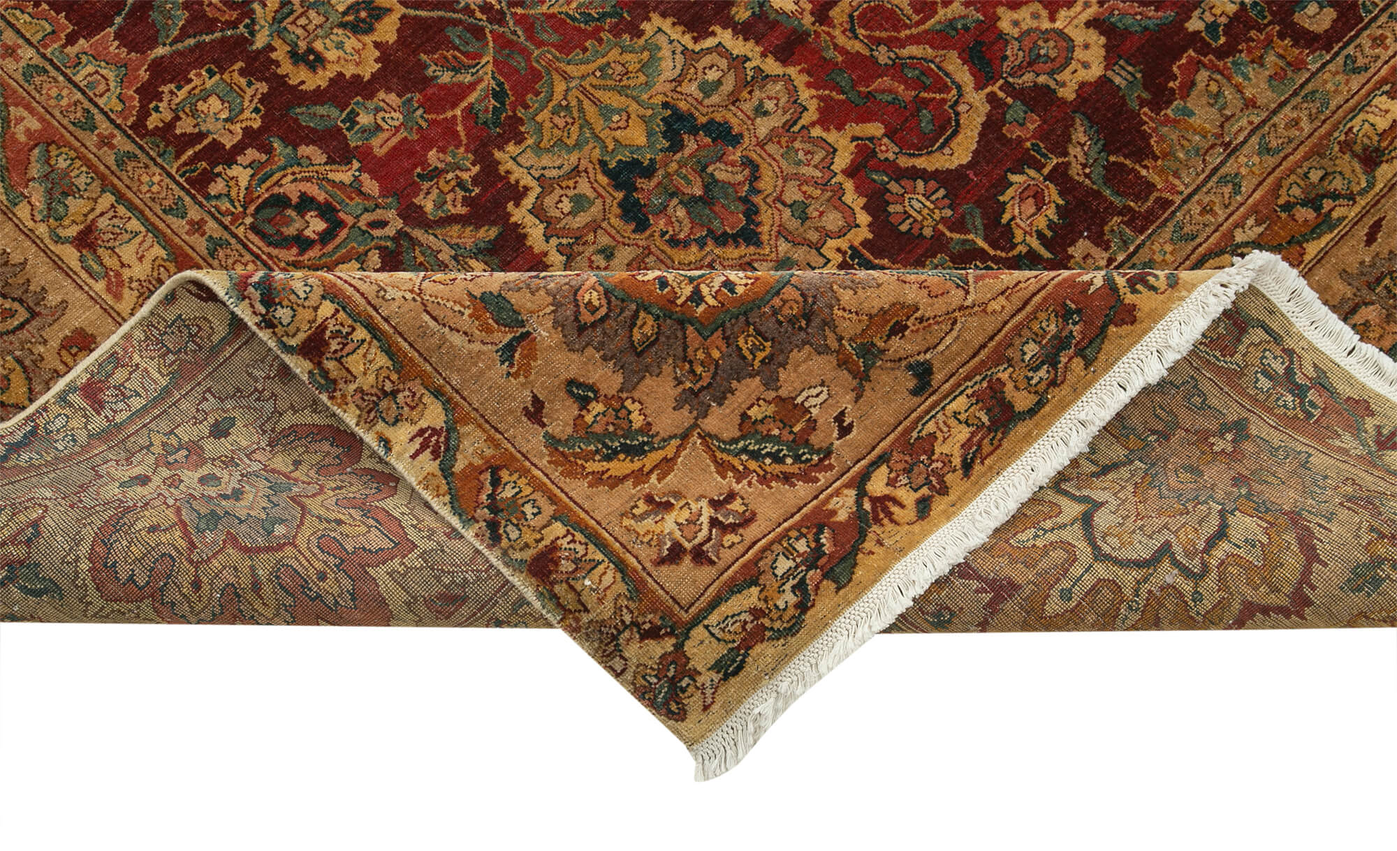 Handmade Wool Area Rug – Tebriz Classic Red Turkish Vintage Rug 9'2"x12'5"