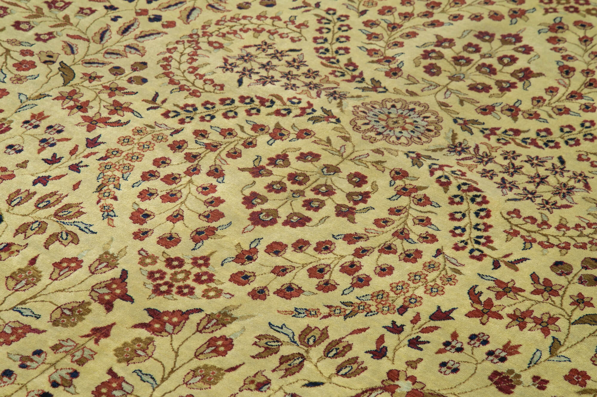 Handmade Wool Area Rug – Classic Beige Cotton Wool Rug 8'8''x11'8'' Durable Soft Floor Covering
