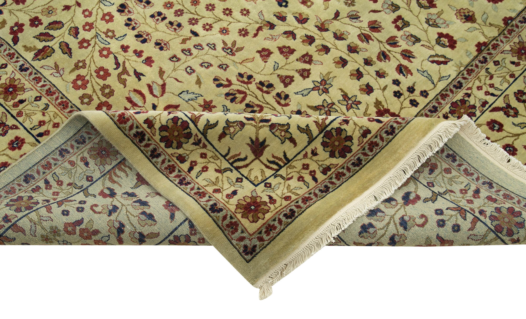 Handmade Wool Area Rug – Classic Beige Cotton Wool Rug 8'8''x11'8'' Durable Soft Floor Covering