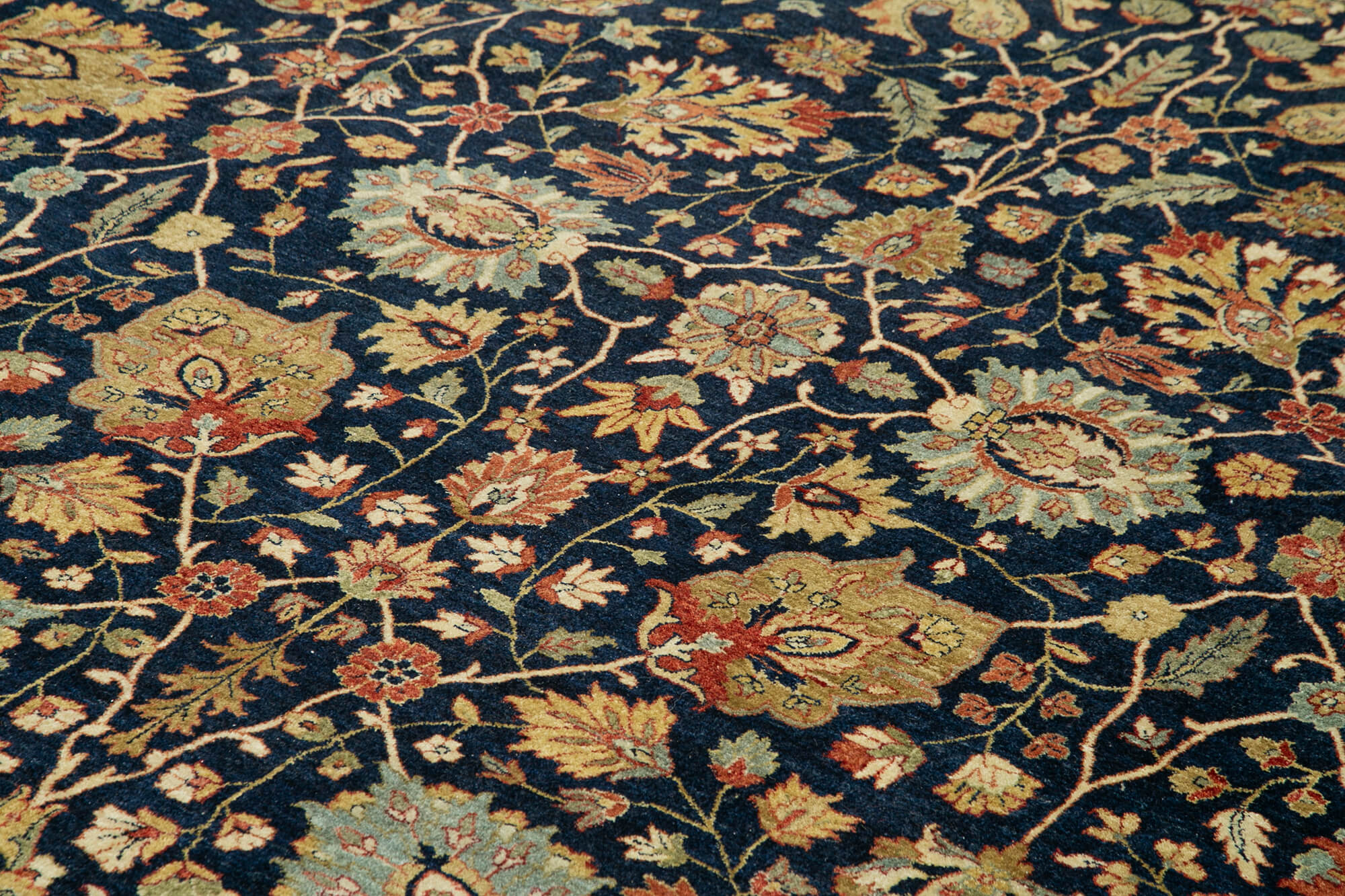 Handmade Wool Area Rug – Tebriz Brown Classic Cotton Rug 10'2''x13'11'' Durable Blend