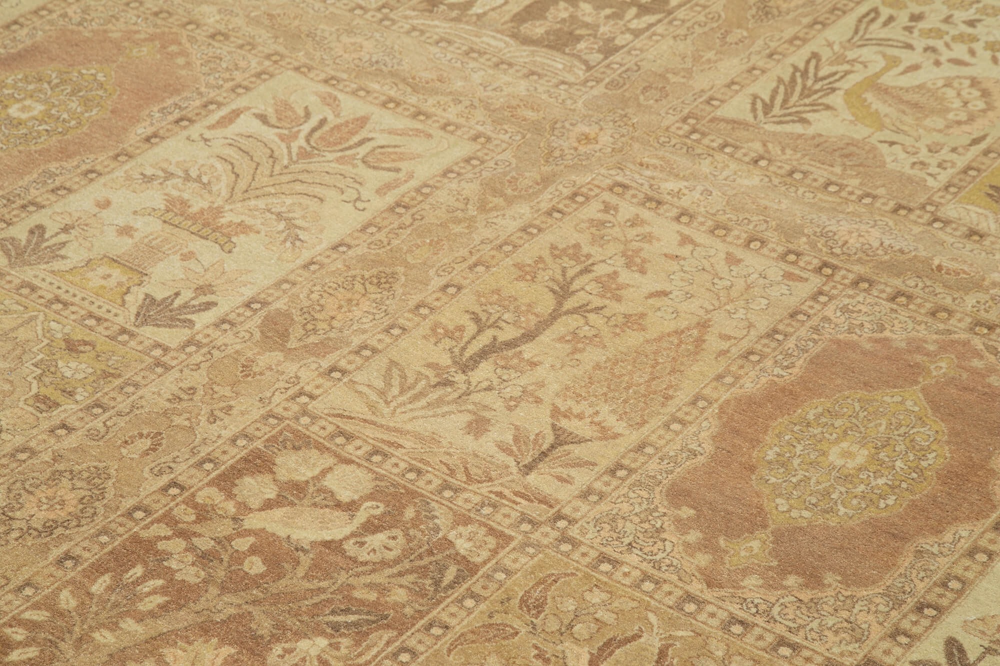 Handmade Wool Area Rug – Classic Beige Turkish Hand Knotted Carpet 10'1''x13'10''