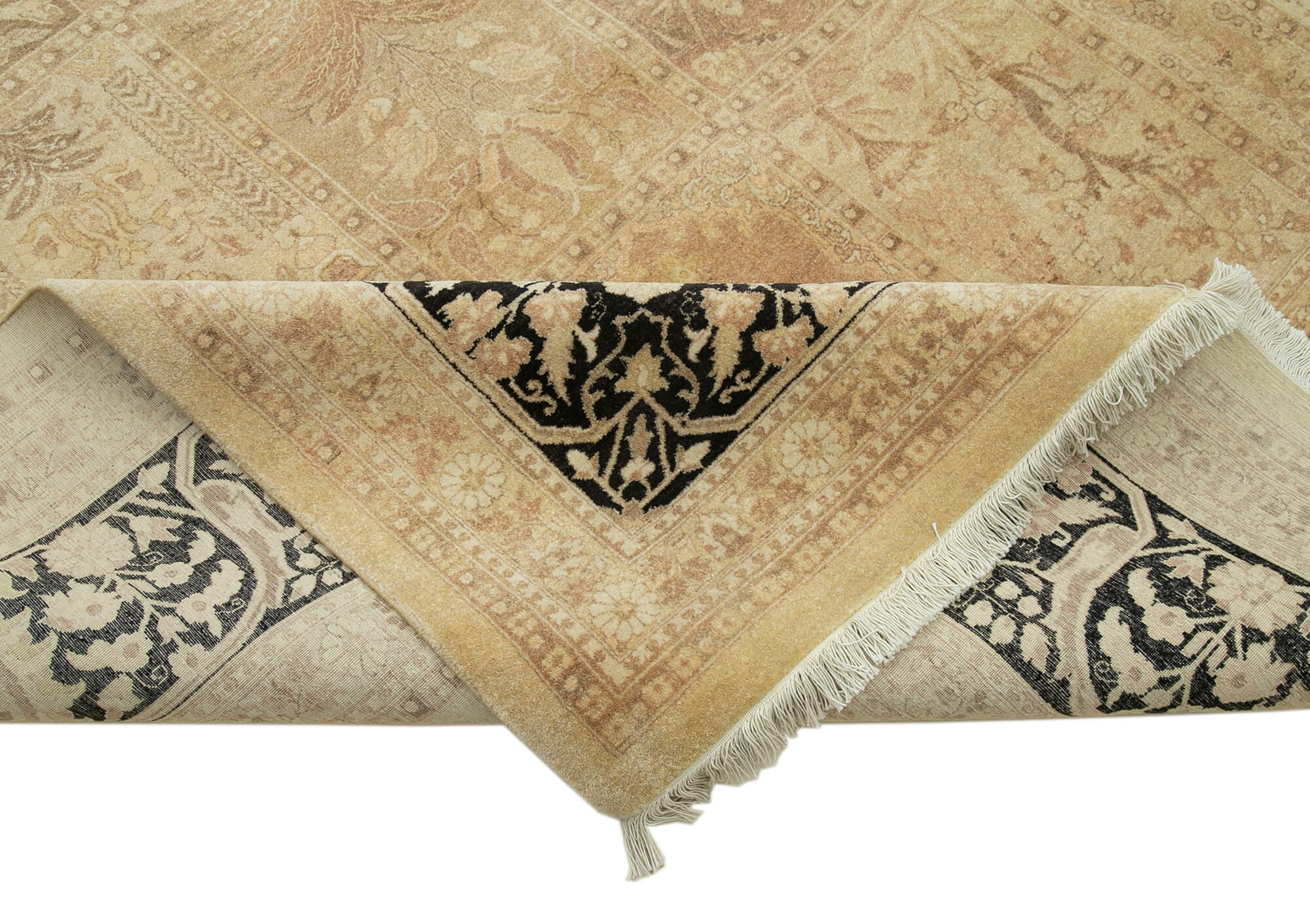 Handmade Wool Area Rug – Classic Beige Turkish Hand Knotted Carpet 10'1''x13'10''