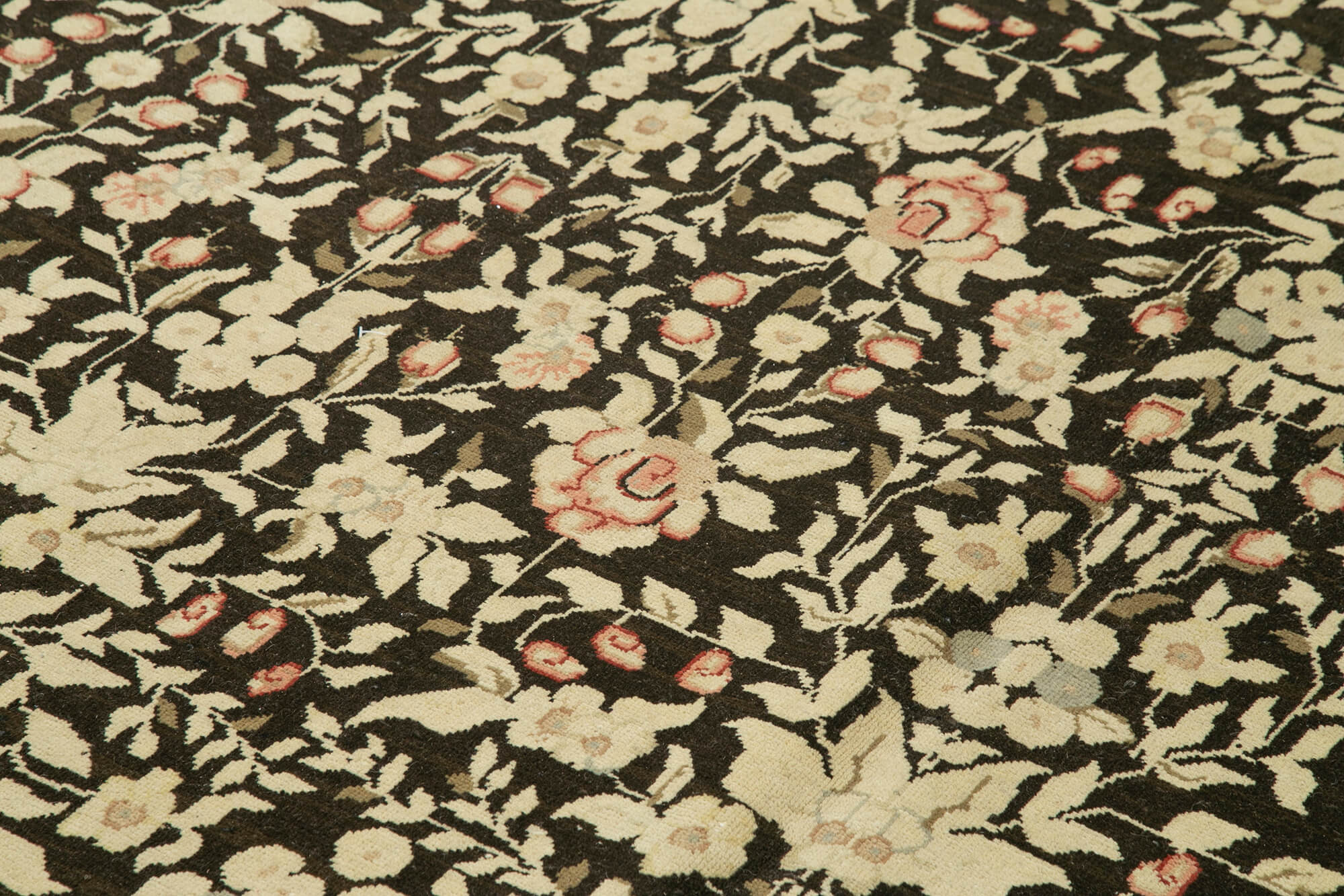 Handmade Wool Area Rug – Tebriz Classic Beige Cotton Wool Rug 12x14 Feet