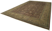Handmade Wool Area Rug - Tebriz Brown Classic Cotton Wool Vintage Turkish Rug 11'8''x17'11''