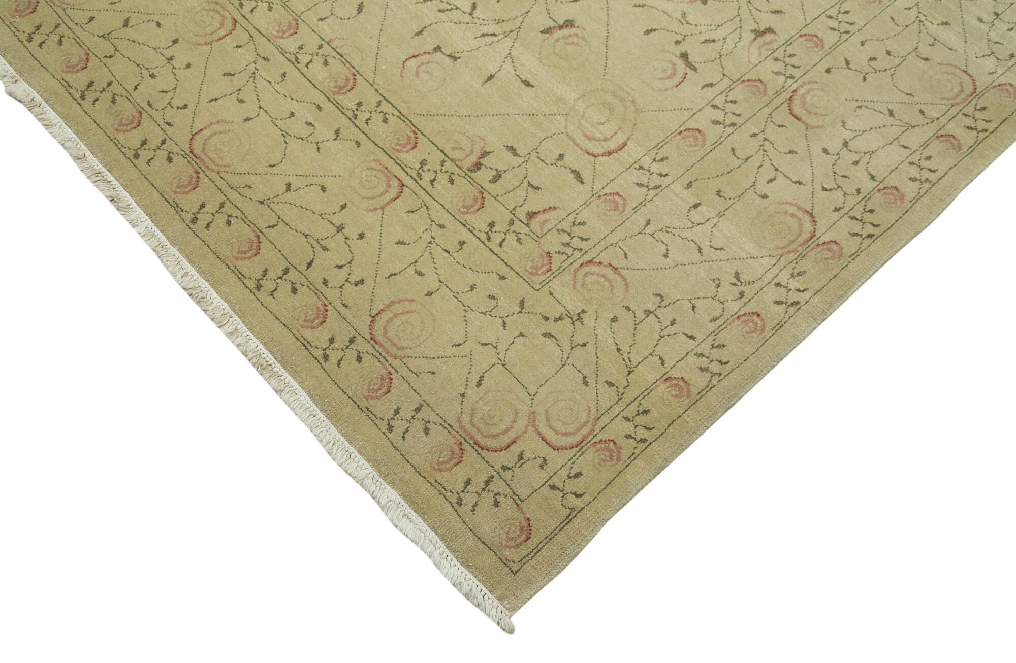 Handmade Area Rug - Tebriz Beige Classic Cotton Wool Rug 12'0'' x 15'1'' by Agacan