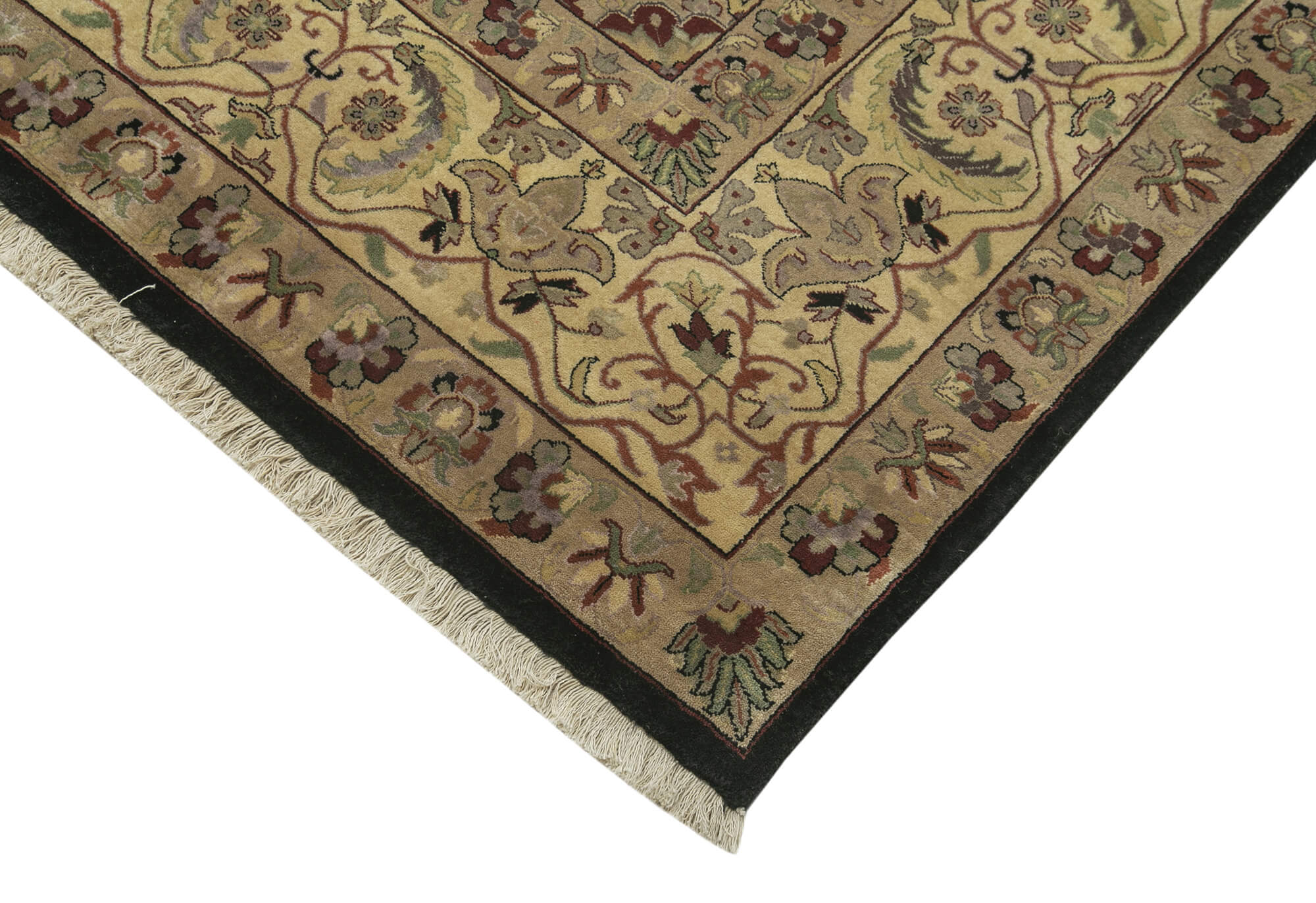 Handmade Wool Area Rug | Tebriz Classic Beige Cotton Wool Rug 11'9"x17'7"