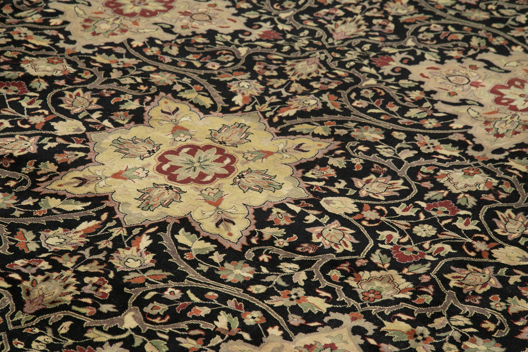 Handmade Wool Area Rug | Tebriz Classic Beige Cotton Wool Rug 11'9"x17'7"