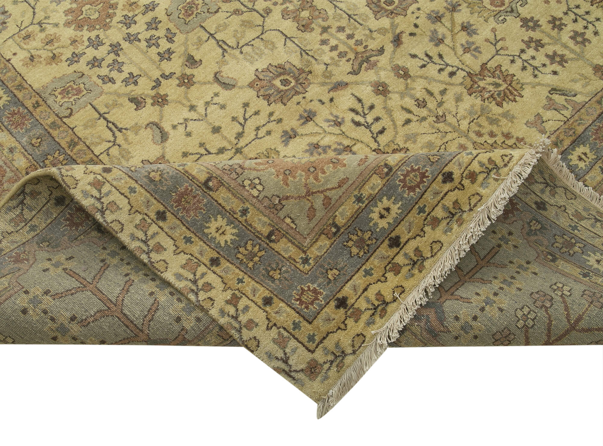 Handmade Wool Area Rug – Classic Beige Vintage Turkish Rug 12'3''x15'1'' by Agacan