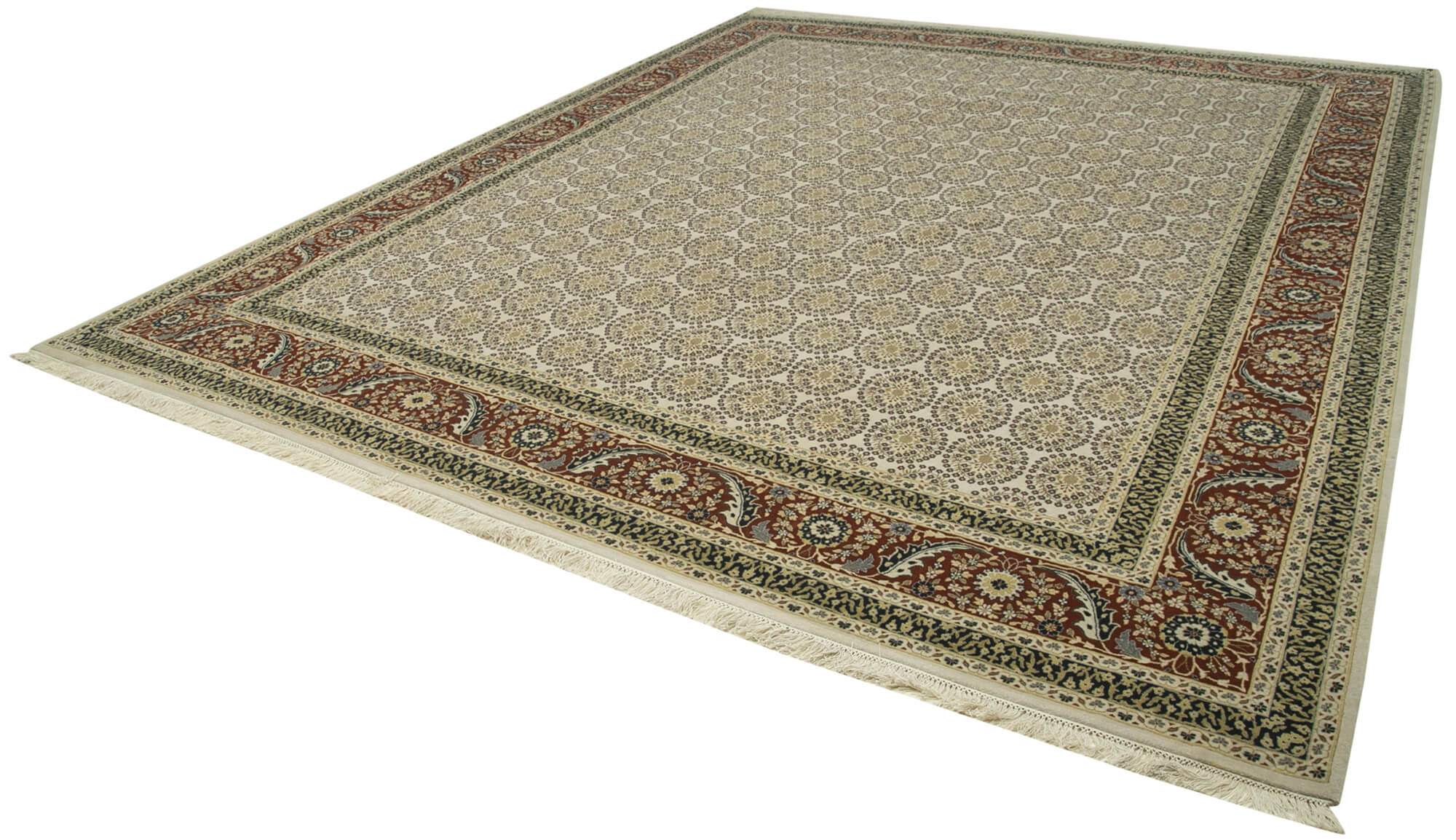 Handmade Wool Area Rug – Classic Beige Cotton Wool Carpet 12'3'' x 14'11'' by Agacan