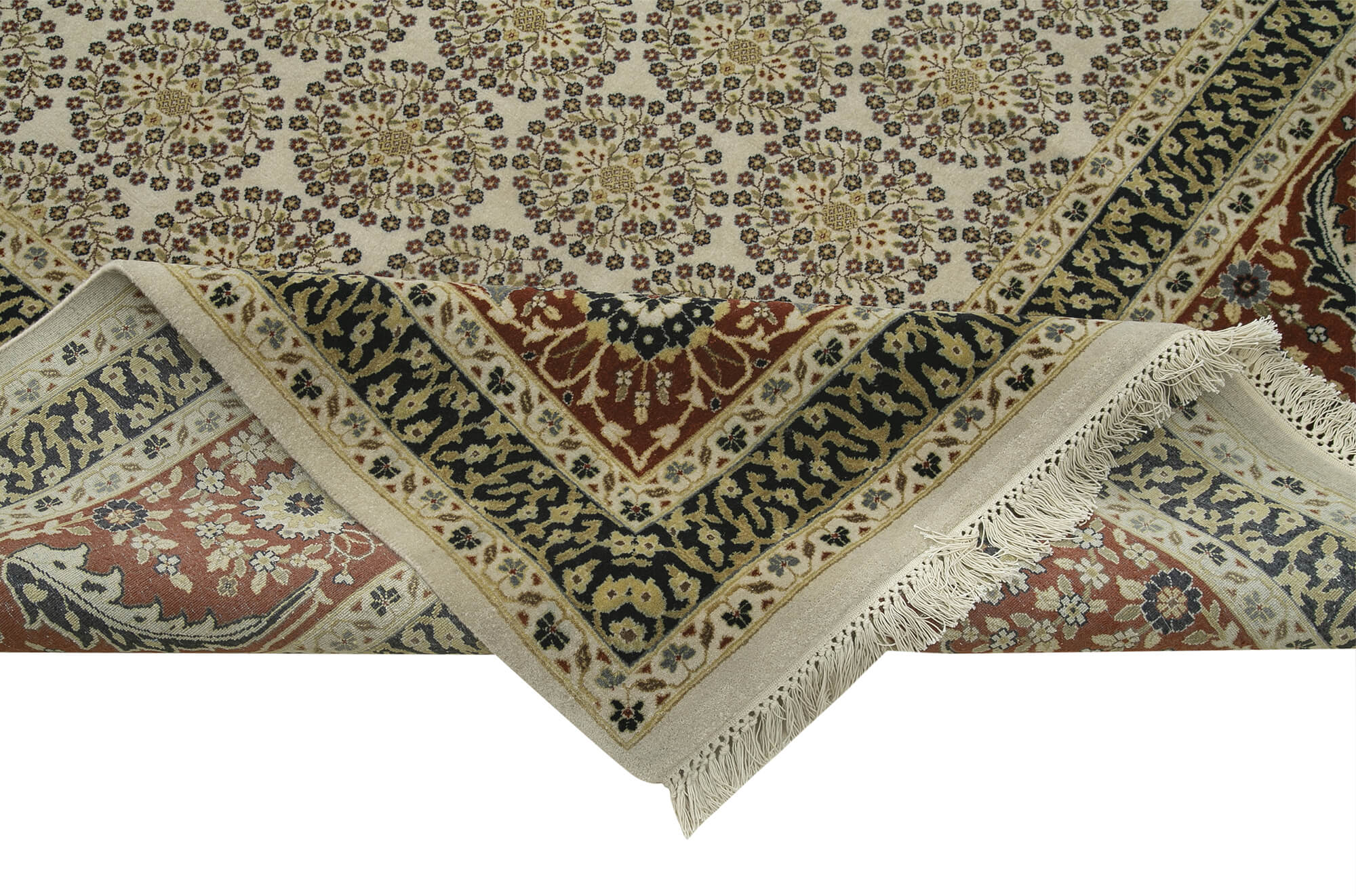 Handmade Wool Area Rug – Classic Beige Cotton Wool Carpet 12'3'' x 14'11'' by Agacan