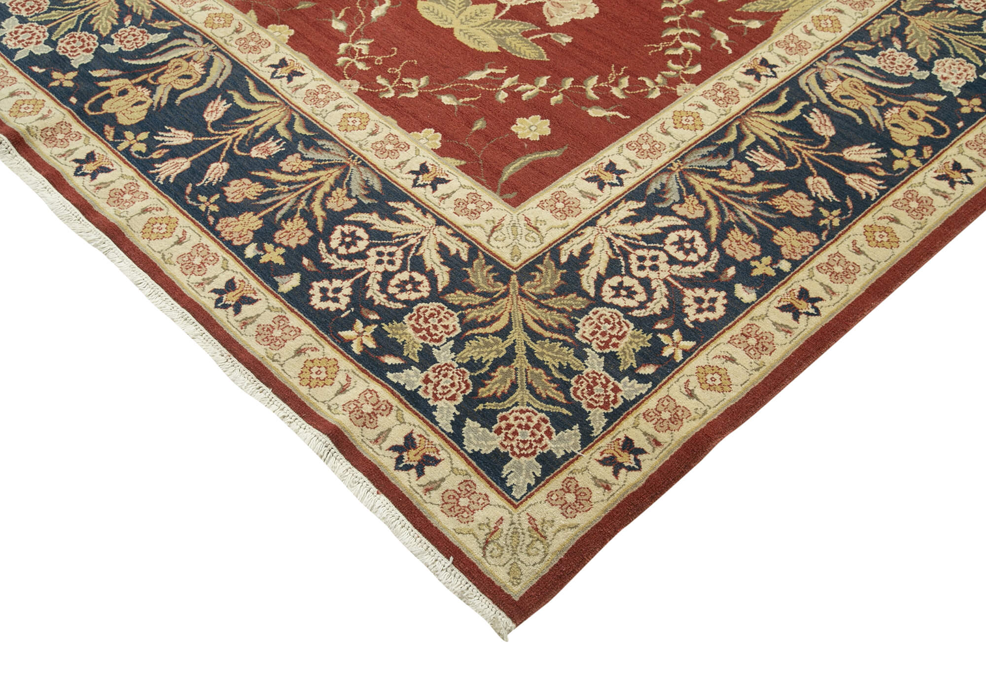 Handmade Wool Area Rug – Tebriz Classic Beige Cotton Wool Rug 11'5''x16'6''