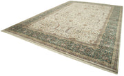 Handmade Wool Area Rug – Tebriz Classic Beige Cotton Wool Carpet 12x18 ft