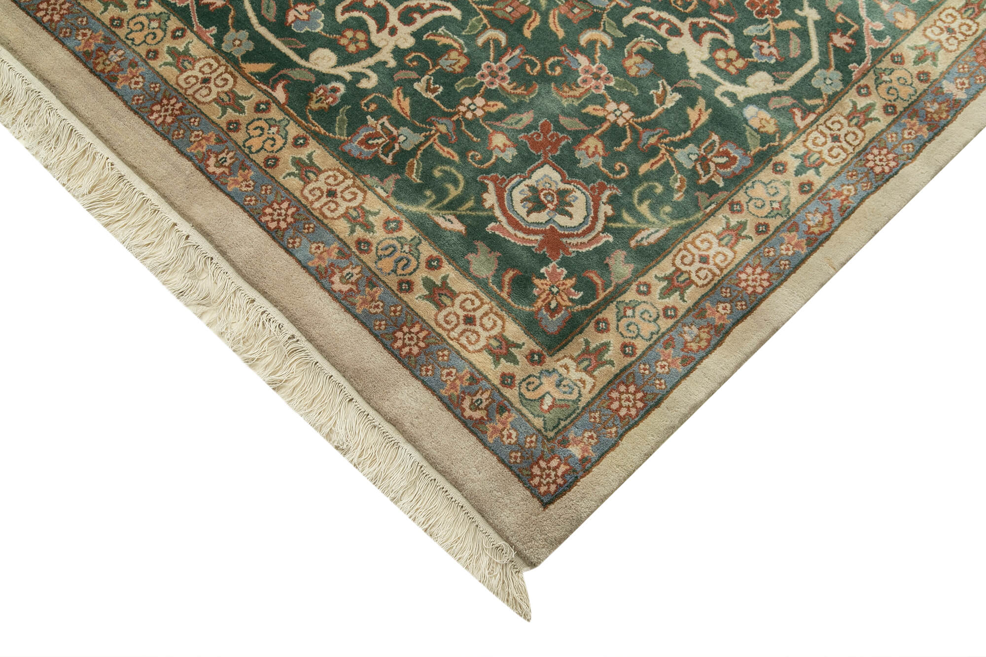 Handmade Wool Area Rug – Tebriz Classic Beige Cotton Wool Carpet 12x18 ft