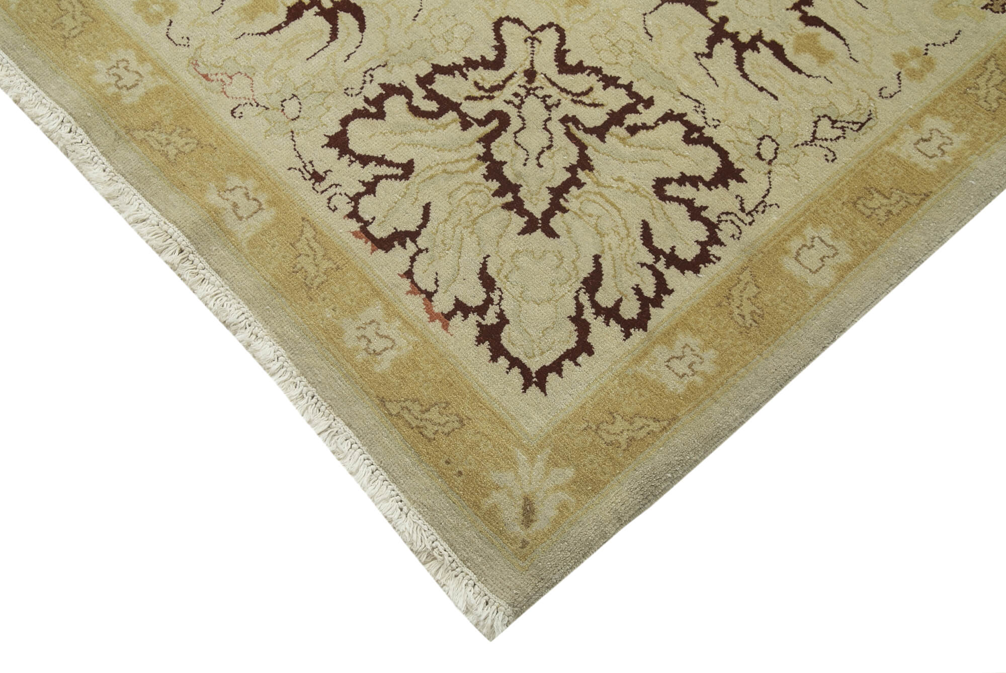 Handmade Wool Area Rug – Classic Beige Carpet 13'0'' x 18'9'' Durable Cotton Wool Rug