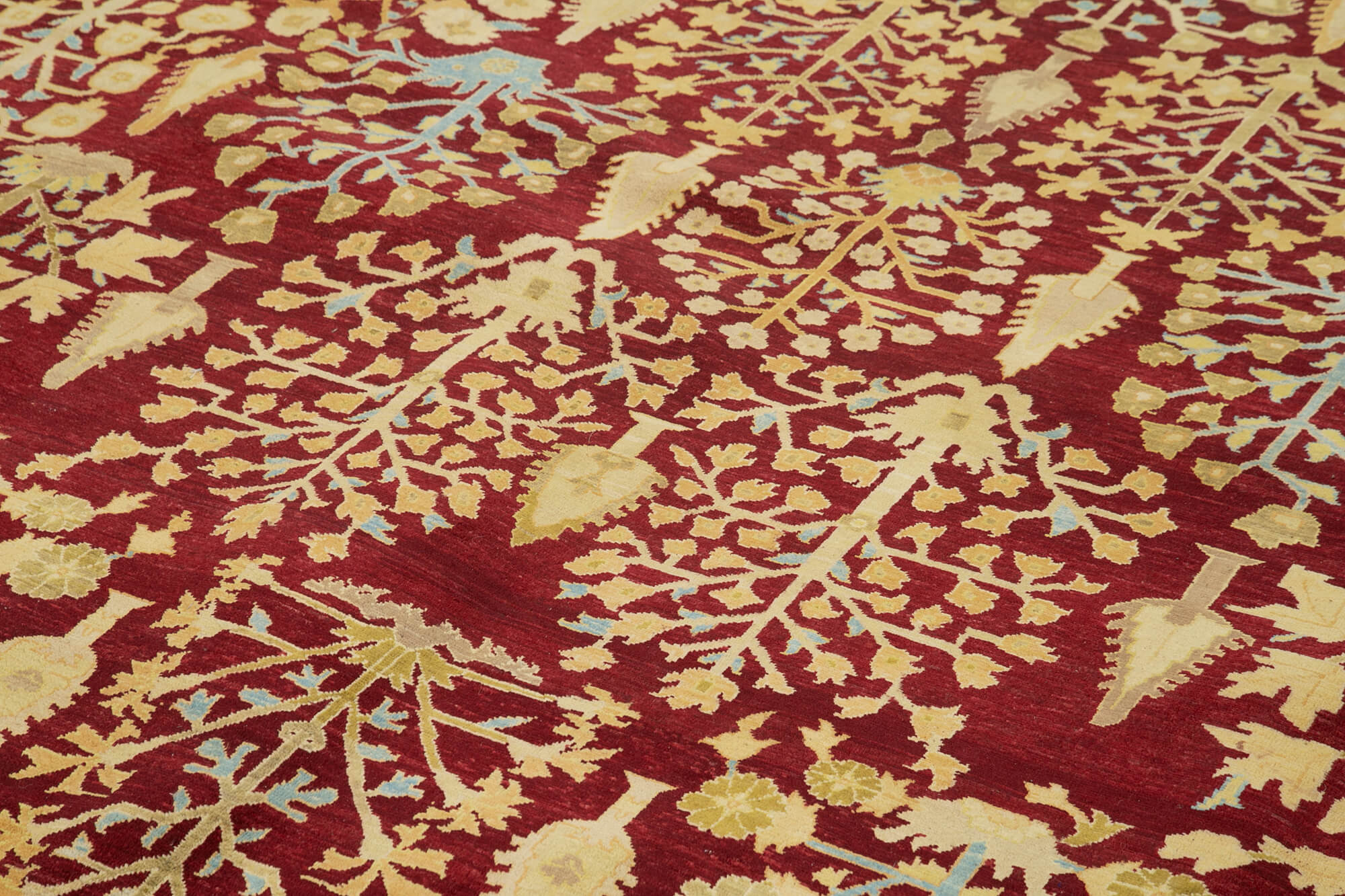 Handmade Wool Area Rug – Tebriz Classic Beige Carpet, Cotton Wool Rug 11'11"x15'5"