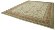 Handmade Wool Area Rug | Tebriz Vintage Turkish Classic Beige Cotton Carpet