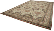 Handmade Wool Area Rug – Tebriz Classic Beige Cotton Wool Rug 12'2''x17'11''