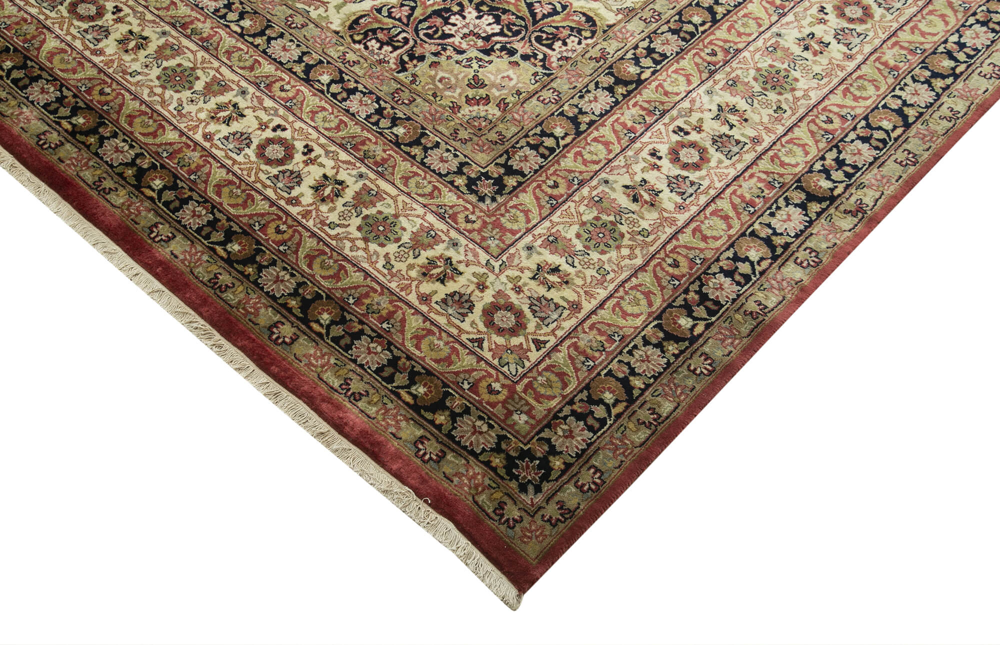 Handmade Wool Area Rug – Tebriz Classic Beige Cotton Wool Rug 12'2''x17'11''
