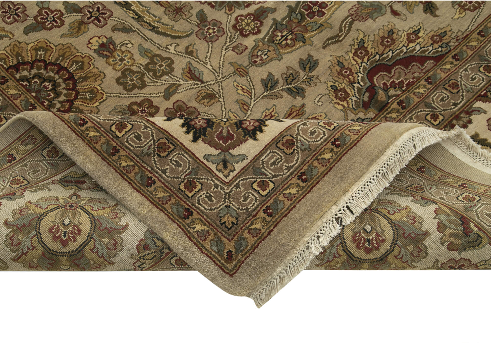 Handmade Wool Area Rug – Classic Beige Carpet 12x15 Feet | Turkish Hand Knotted Vintage Woven